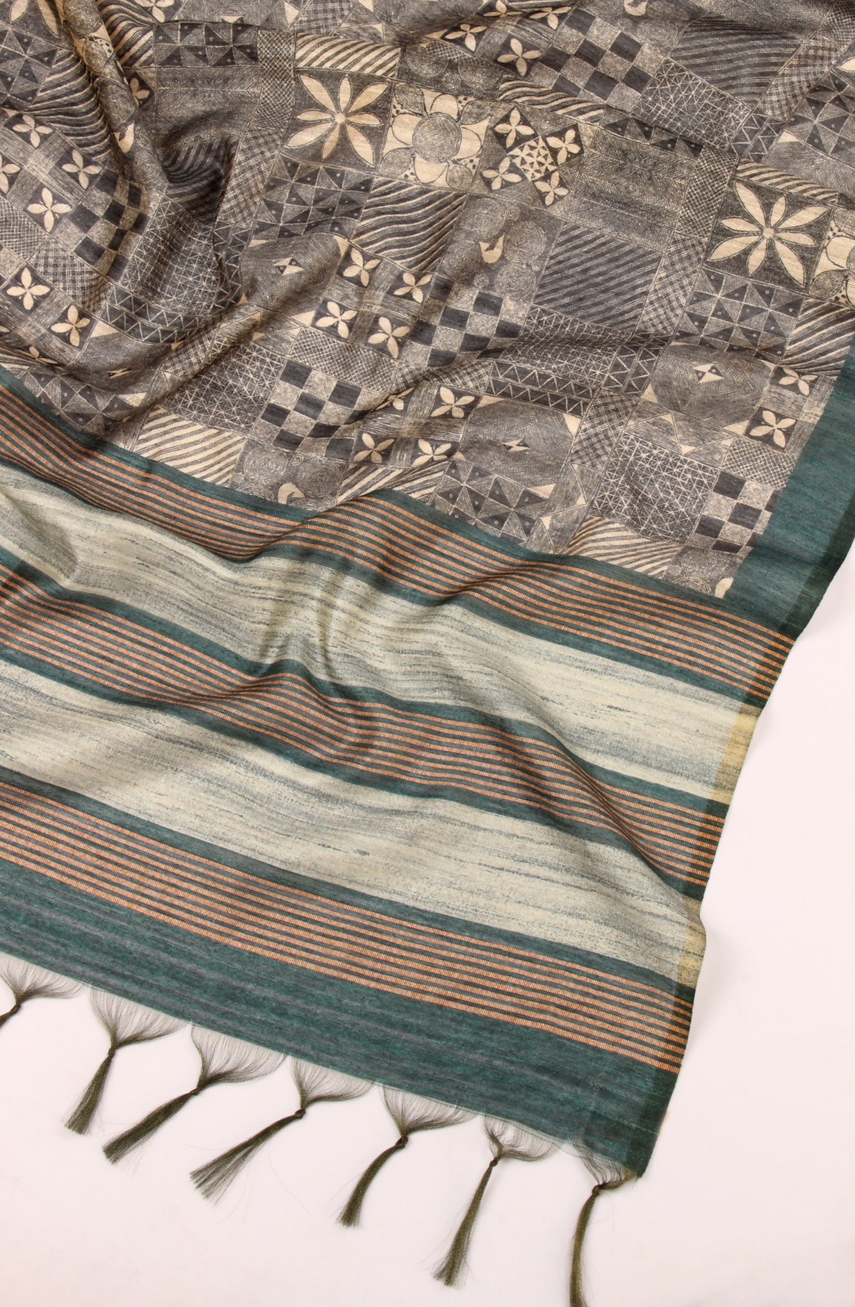 Bottle Green Silk Unstitched Salwar Suit Festive Wear - 981-P9