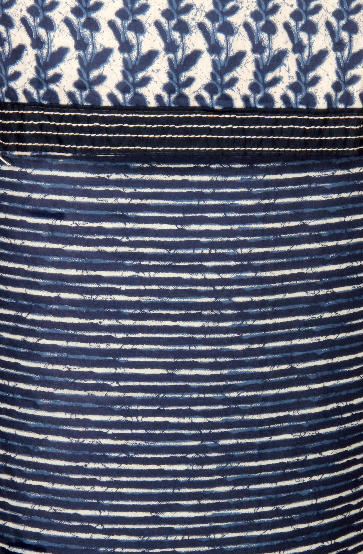 Blue and White Cotton Printed Unstitched Salwar Kameez - 983-3491-1A