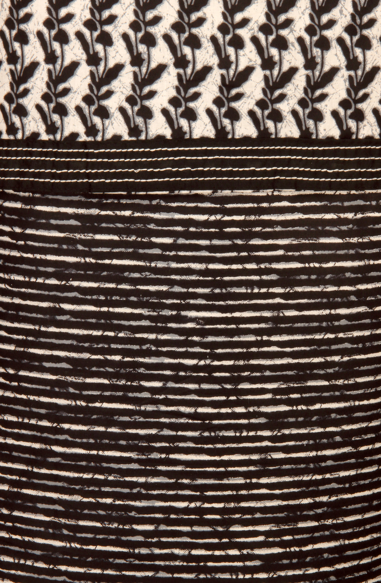 Black and White Cotton Printed Unstitched Salwar Kameez - 983-3491-1B