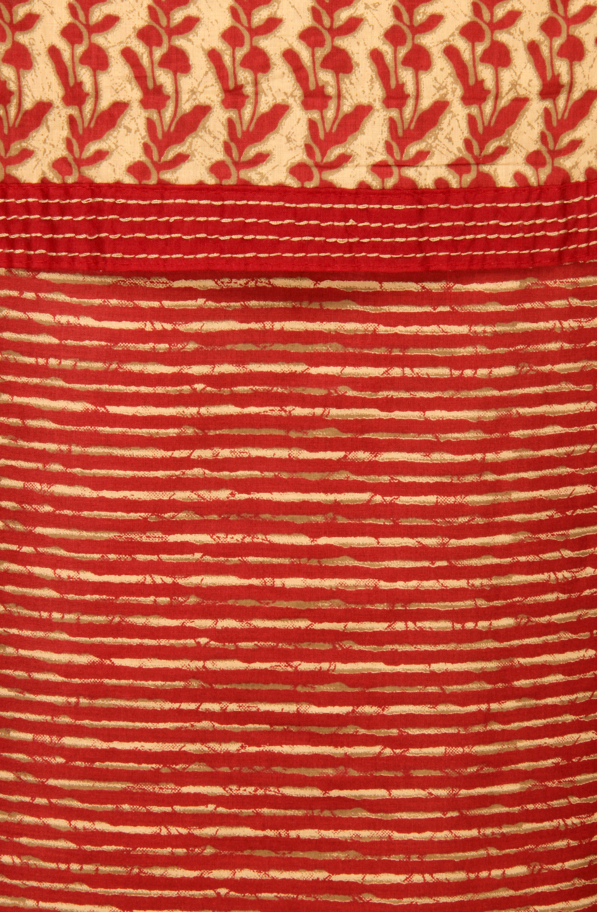 Beige and Maroon Cotton Printed Unstitched Salwar Kameez - 983-3491