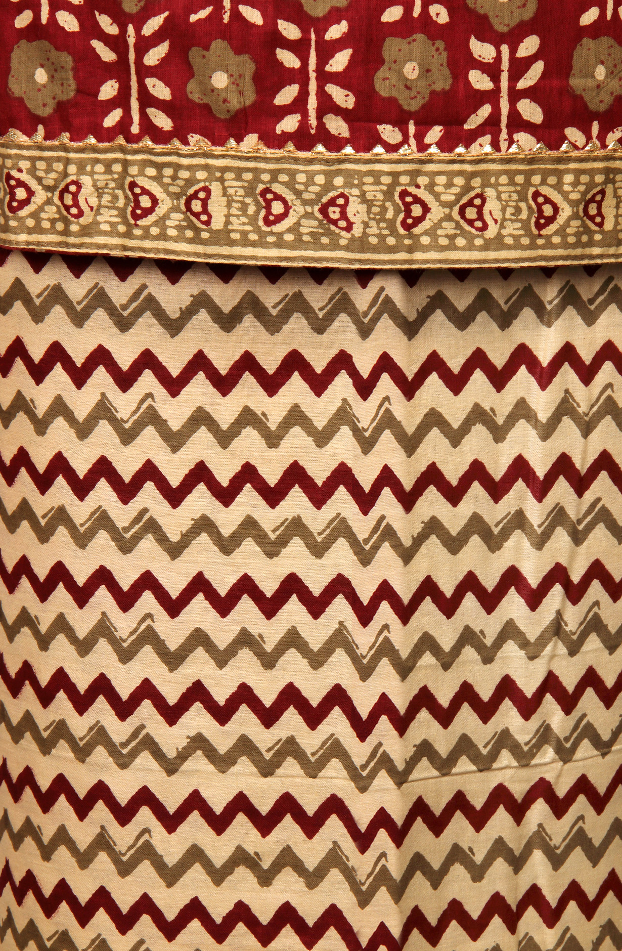 Maroon Cotton Printed Salwar Suit with Dupatta - 983-3508-14A