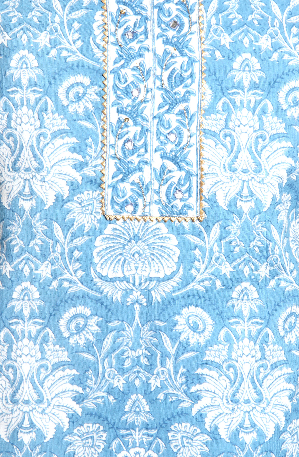 Pastel Blue Cotton Printed Salwar Suit - 983-3599-85A