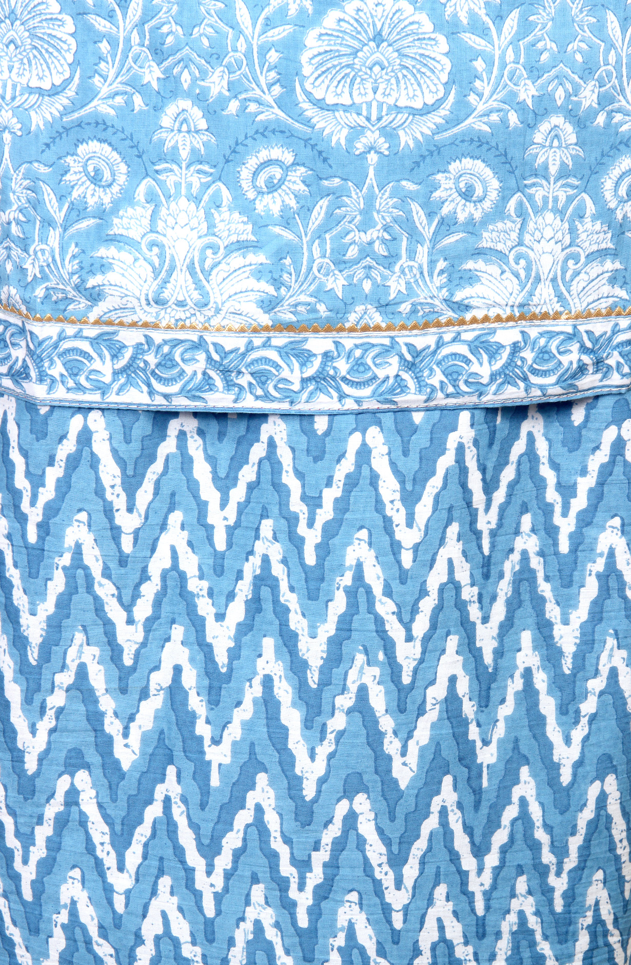 Pastel Blue Cotton Printed Salwar Suit - 983-3599-85A