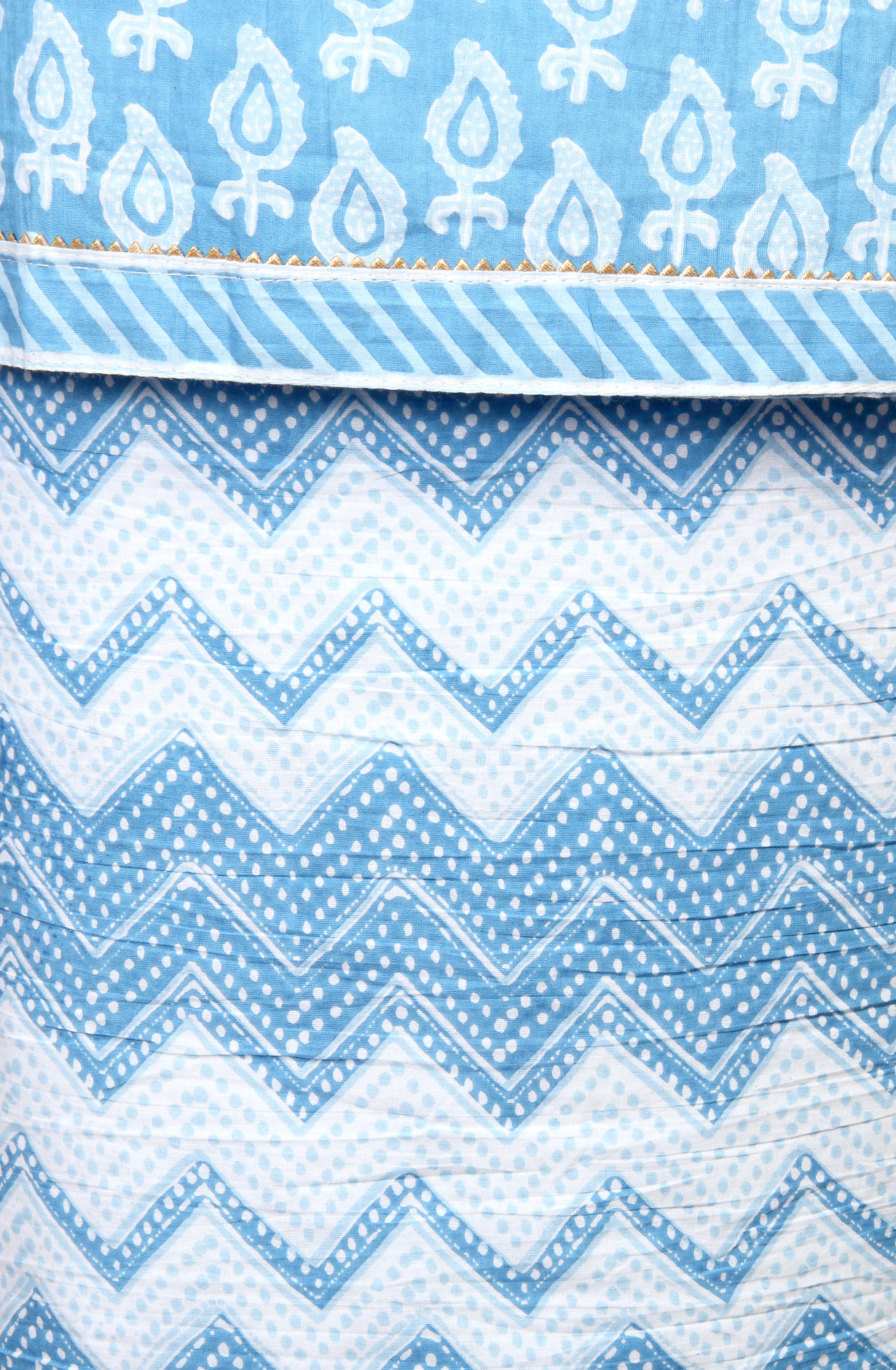 Pastel Blue Cotton Printed Salwar Suit-sets - 983-3599-86A