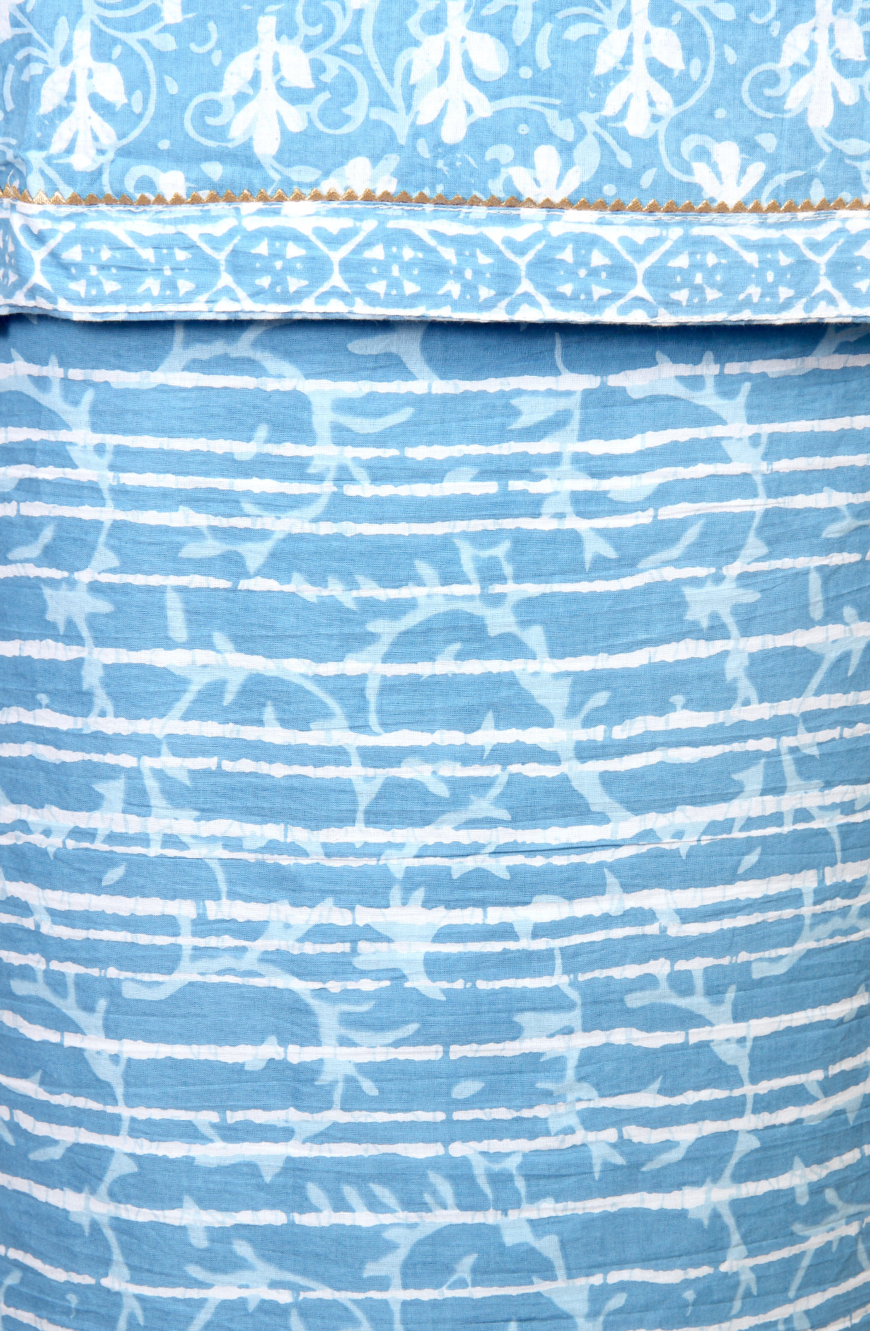 Pastel Blue Cotton Printed Gota Patti Work Salwar Suit - 983-3599-88A