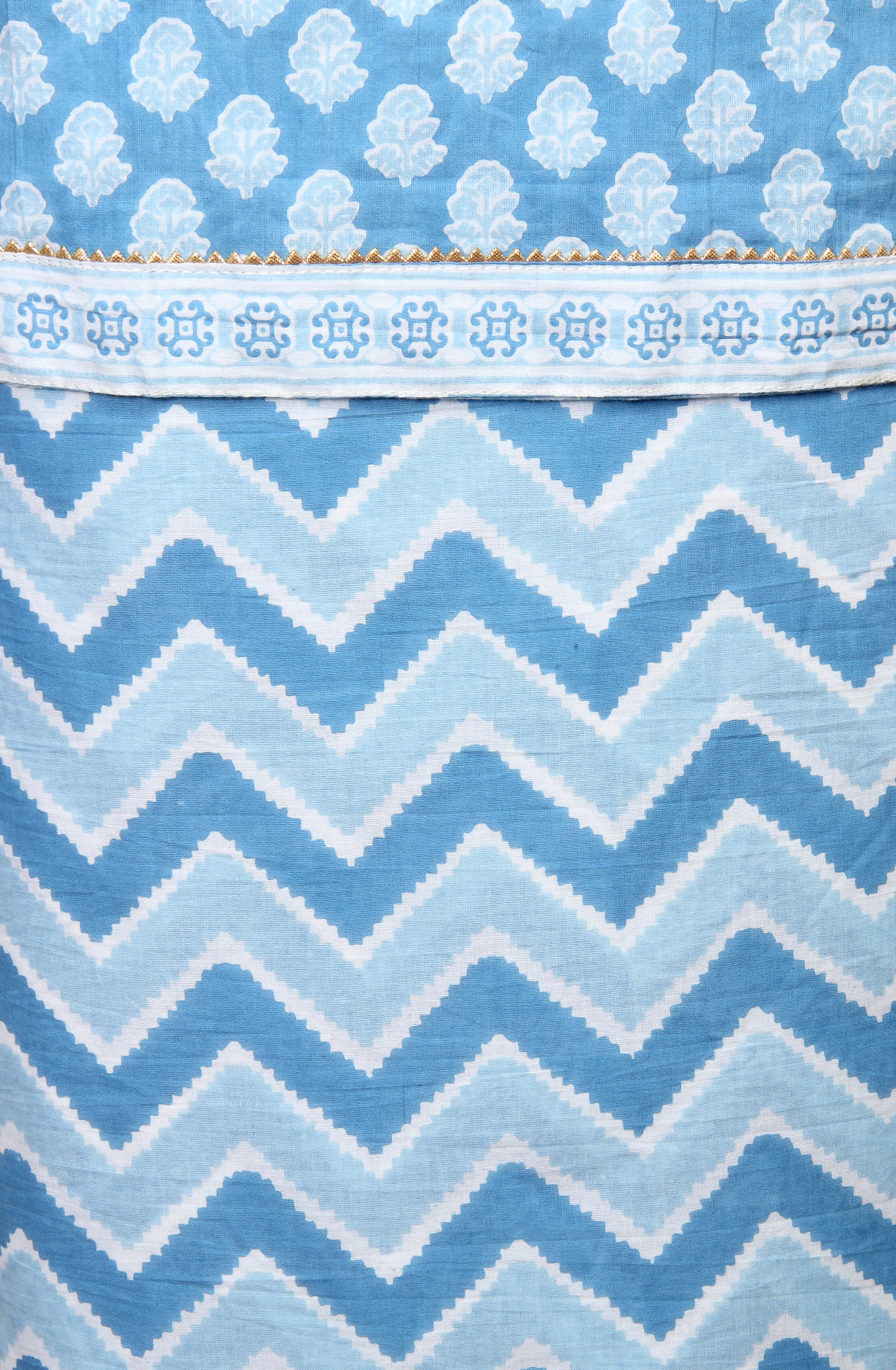 Pastel Blue Cotton Print Salwar Kameez - 983-3599-90A