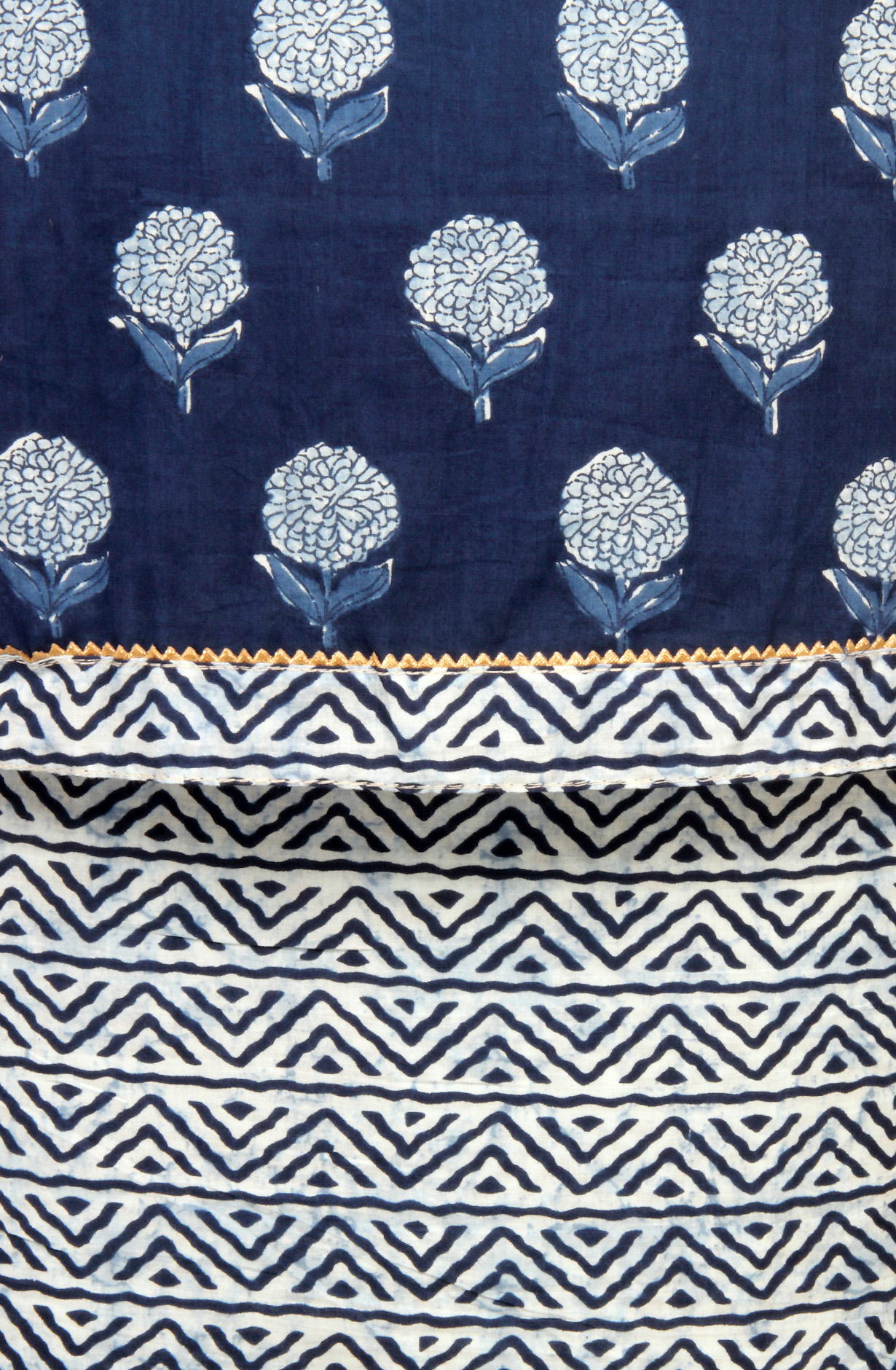 Indigo Blue Cotton Print Salwar Kameez - 983-3662-1A