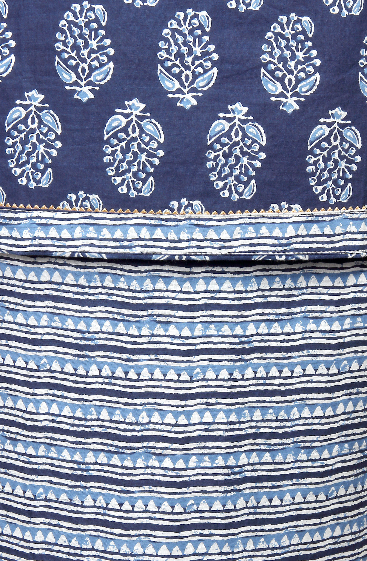 Blue Printed Unstitched Cotton Dress Material - 983-3662-2A