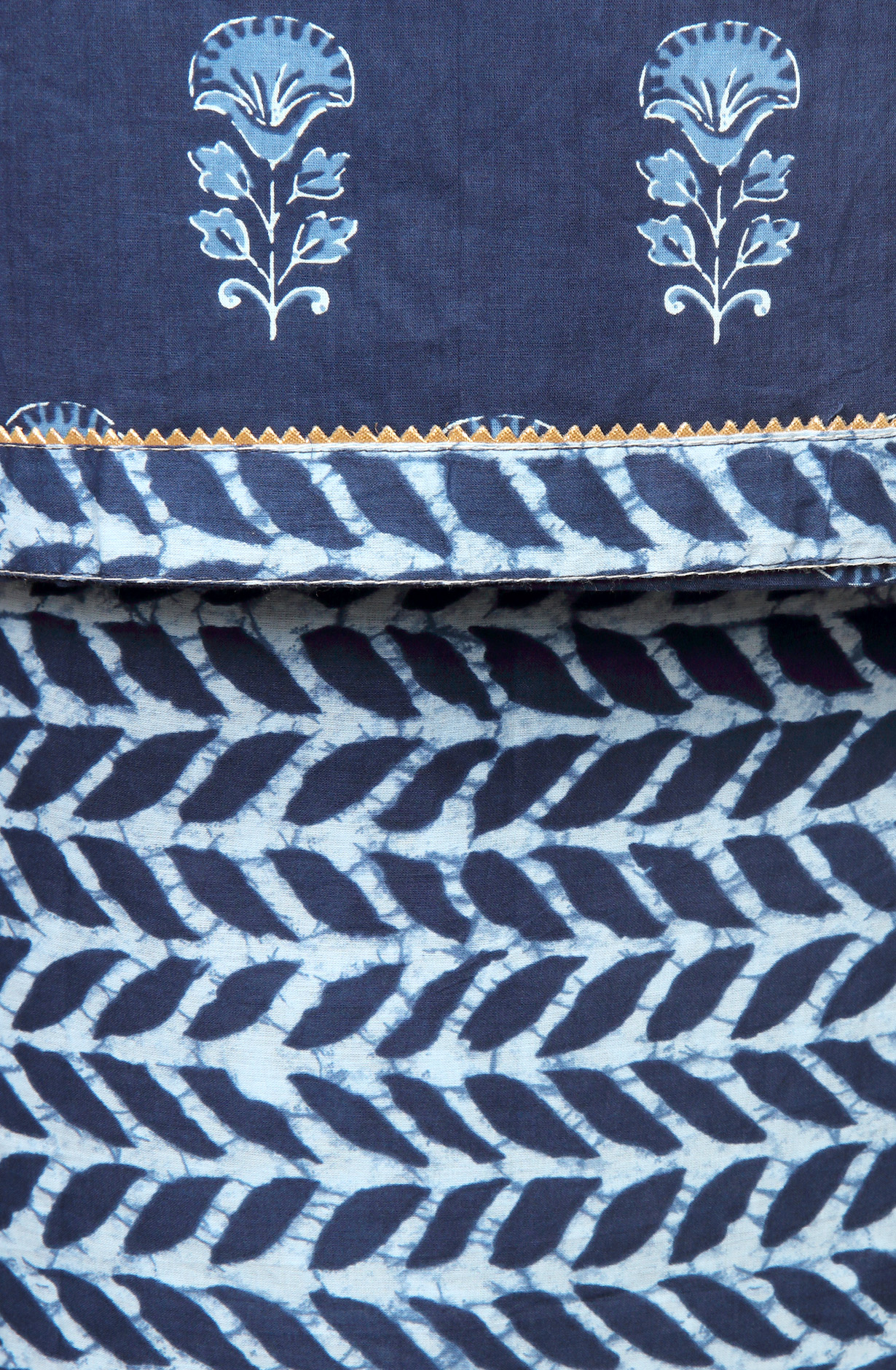 Blue Cotton Print Salwar Kameez - 983-3662-3A