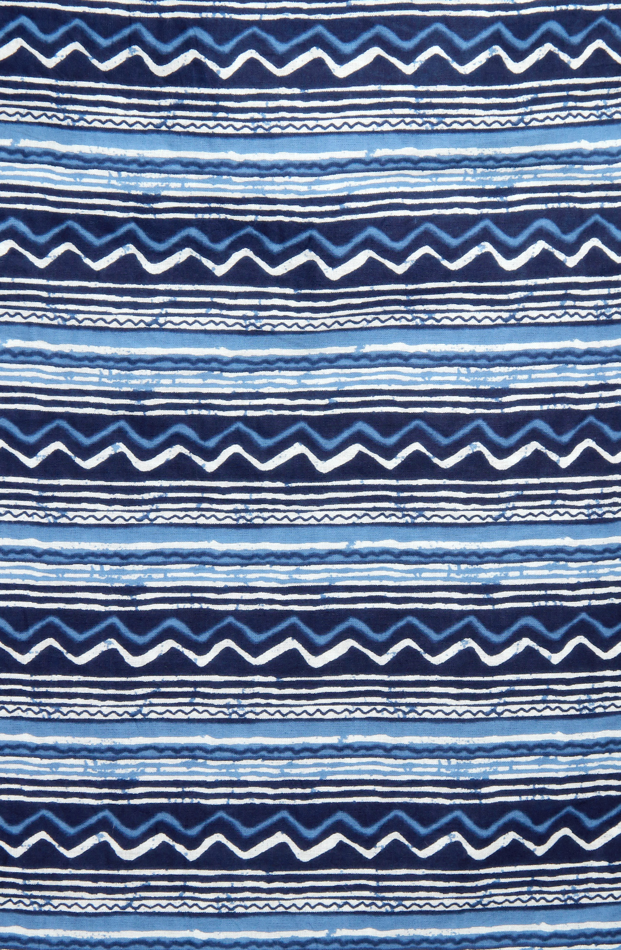 Blue Cotton Angrakha Block Printed Salwar Kameez - 983-3662-5A