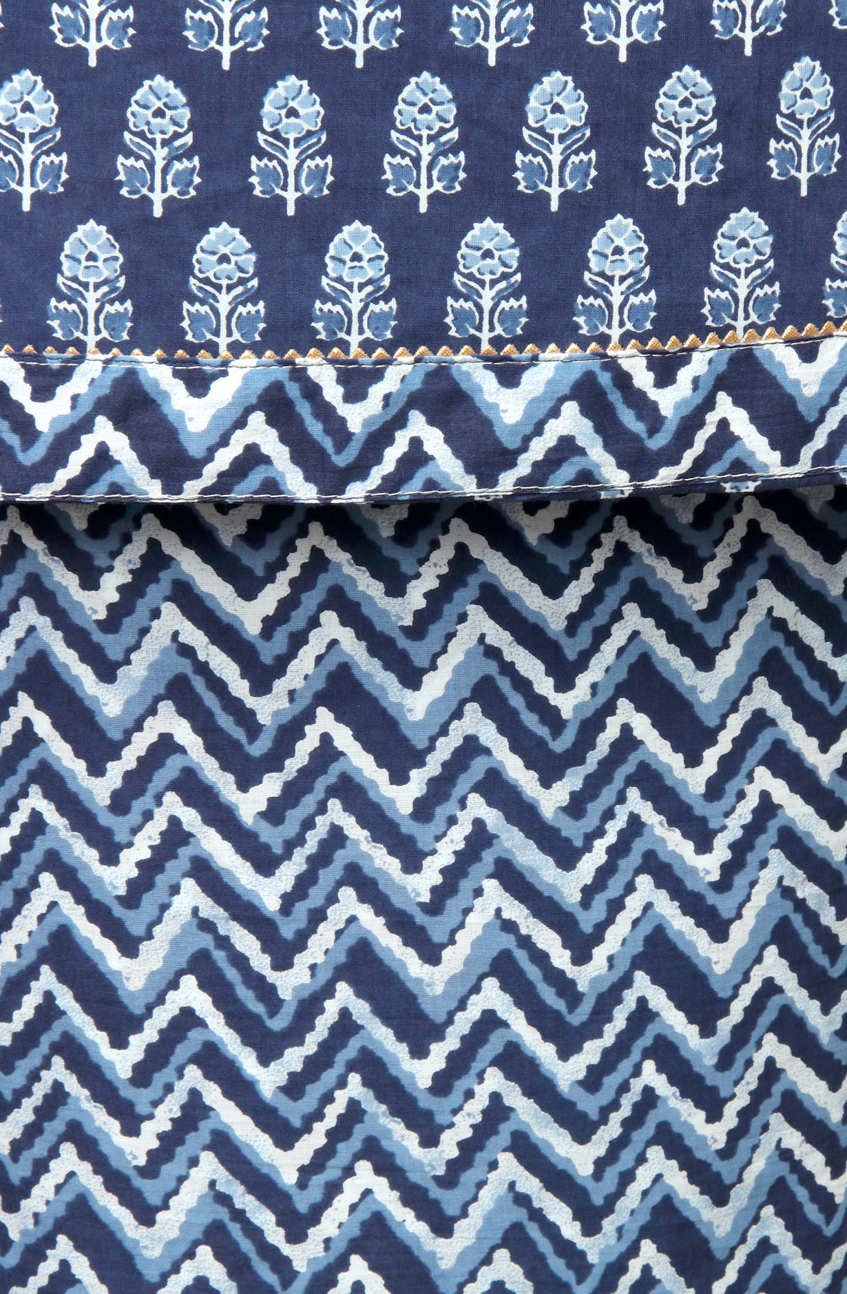 Blue Cotton Print Salwar Suit - 983-3662