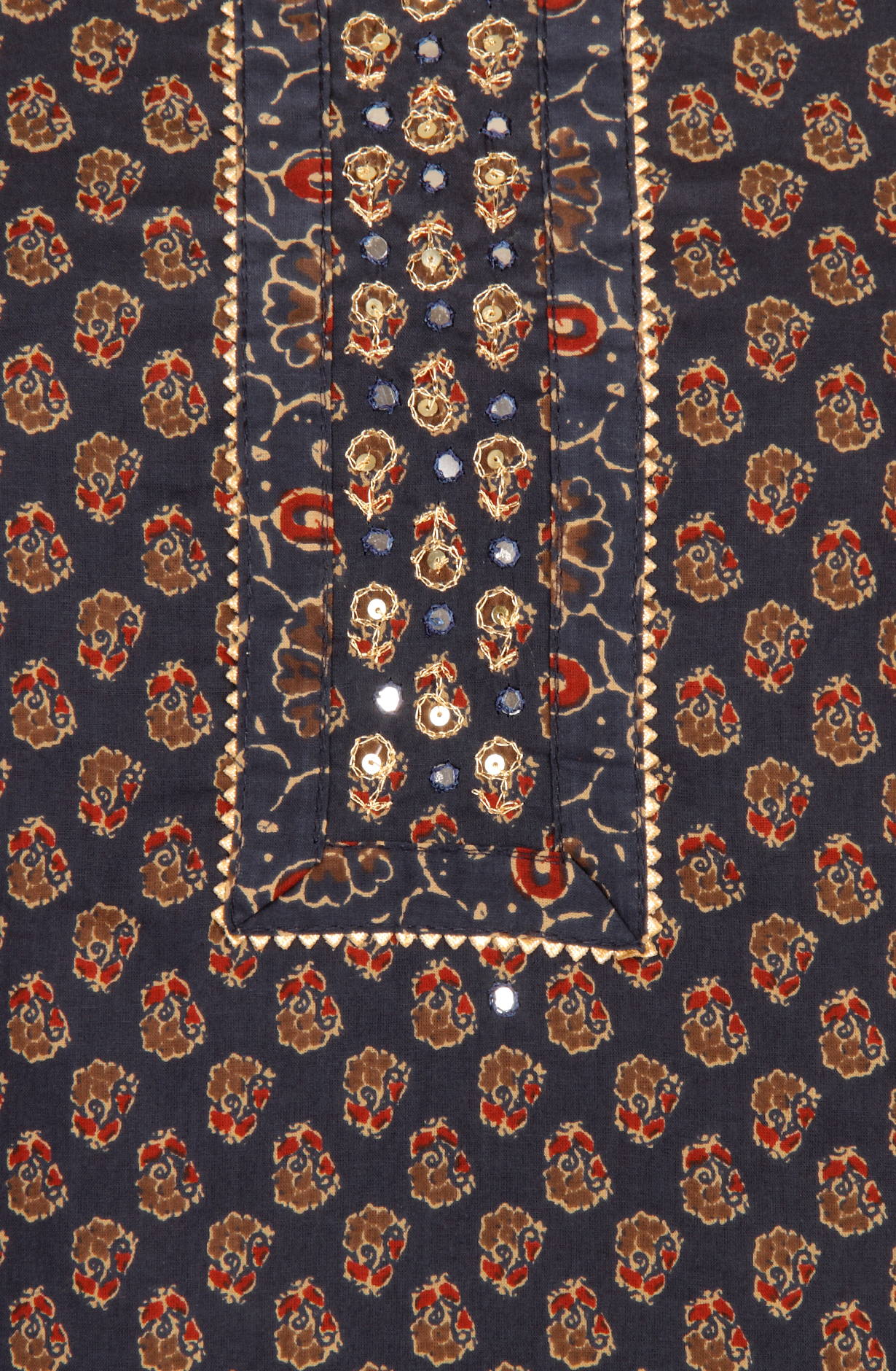 Blue Cotton Unstitched Printed Salwar Dress Material - 983-3742-02A