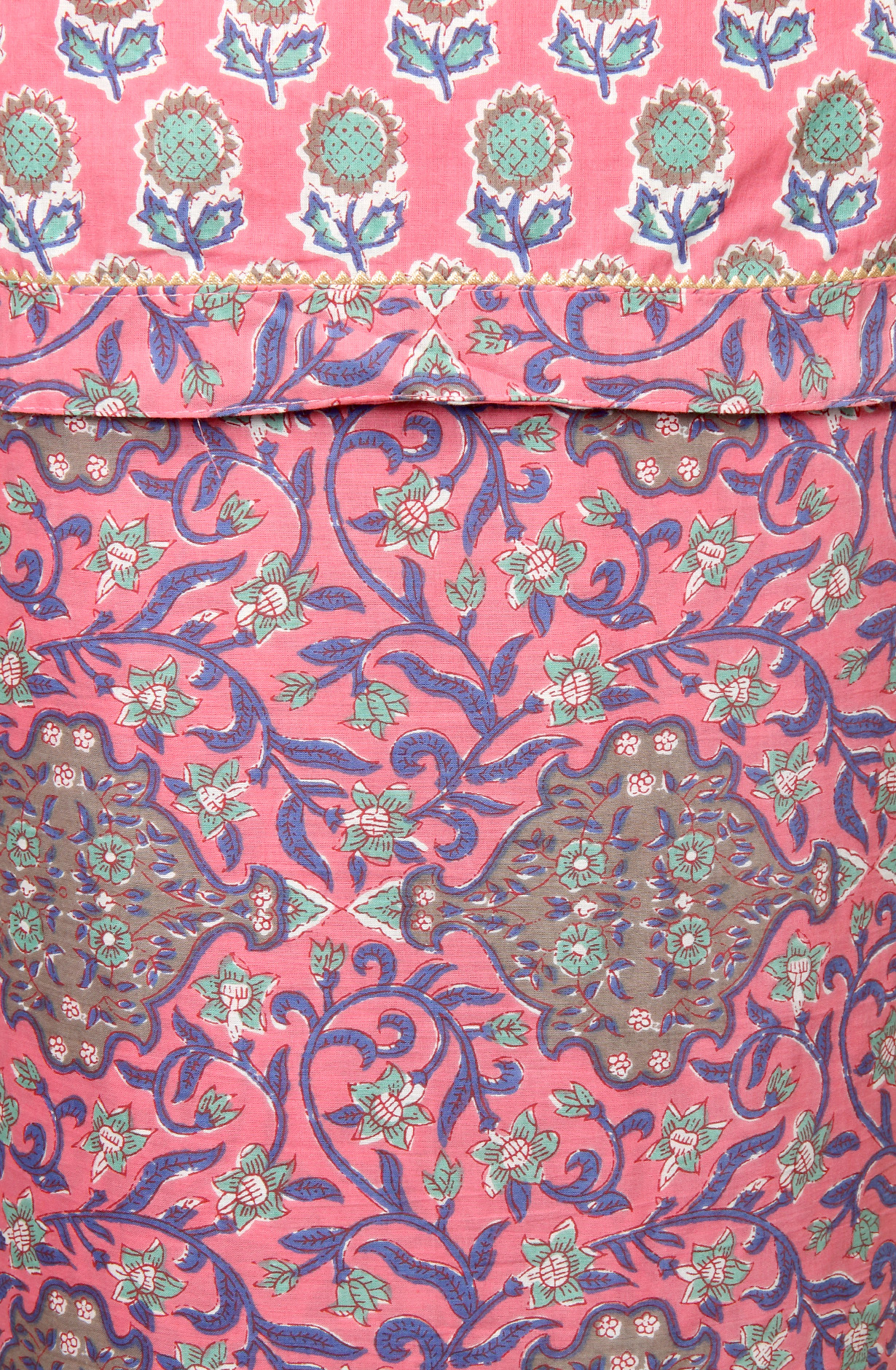 Pink Cotton Printed Salwar Kameez with Chiffon Dupatta - 983-3742-36C