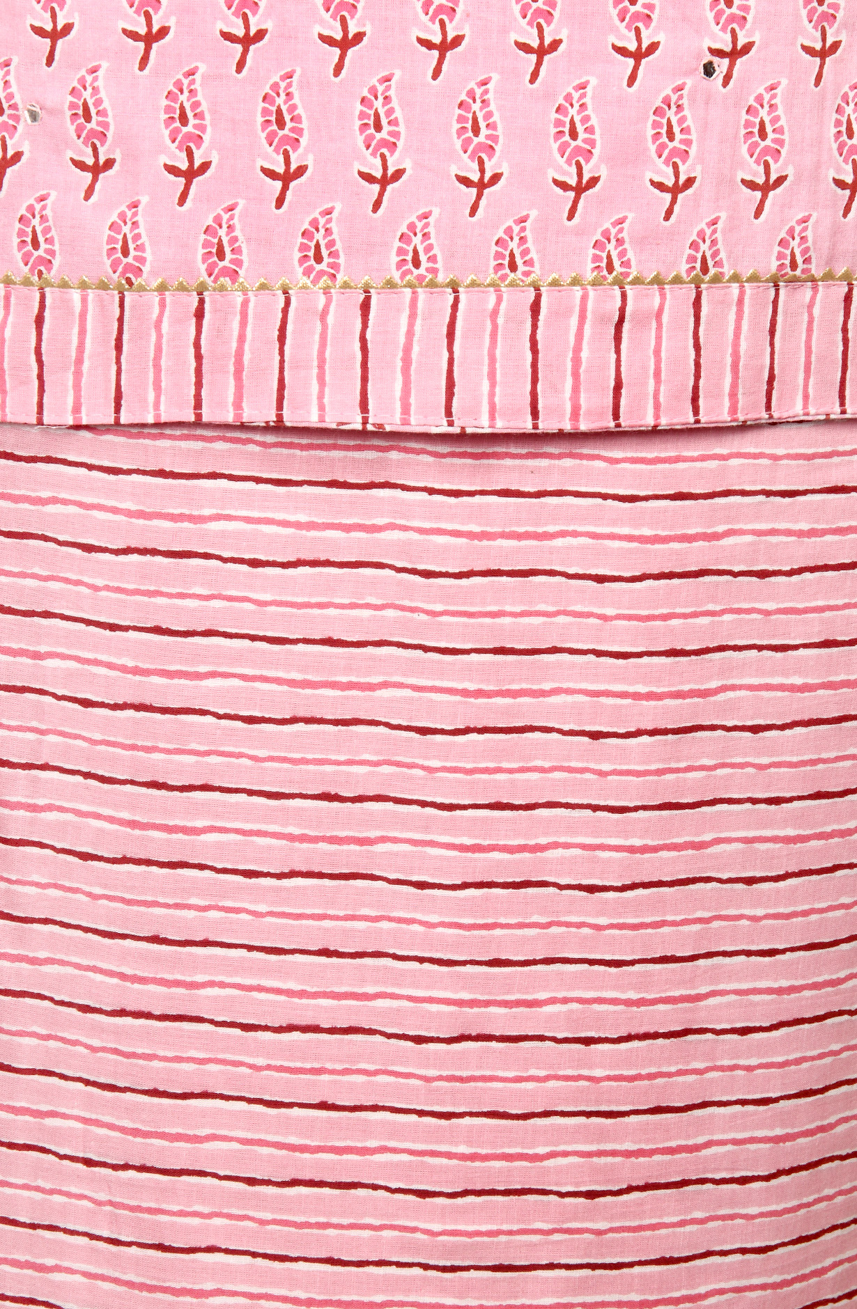 Pink Cotton Printed Salwar Suit with Chiffon Dupatta - 983-3742-37A