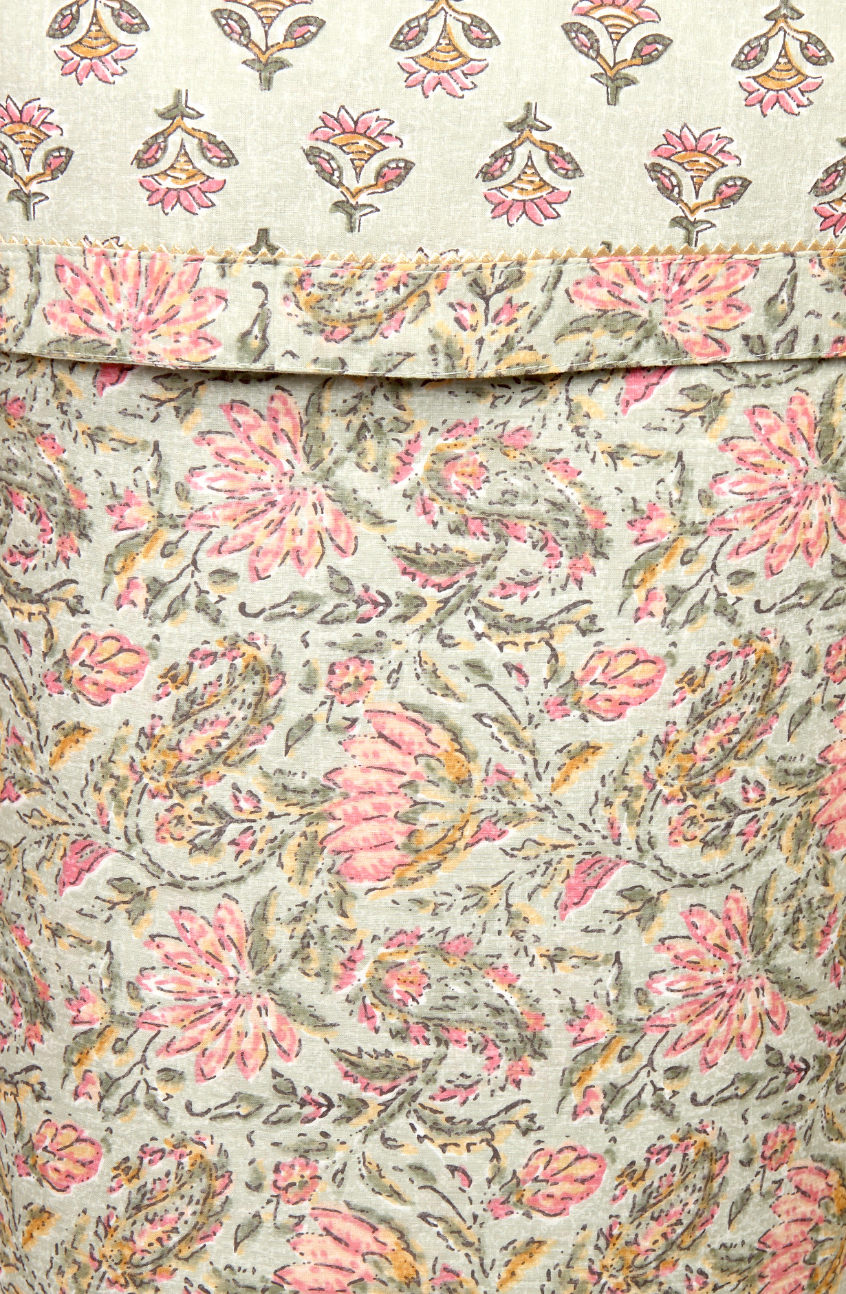 Pista Green Cotton Printed Salwar Suit with Chiffon Dupatta - 983-3742-38C