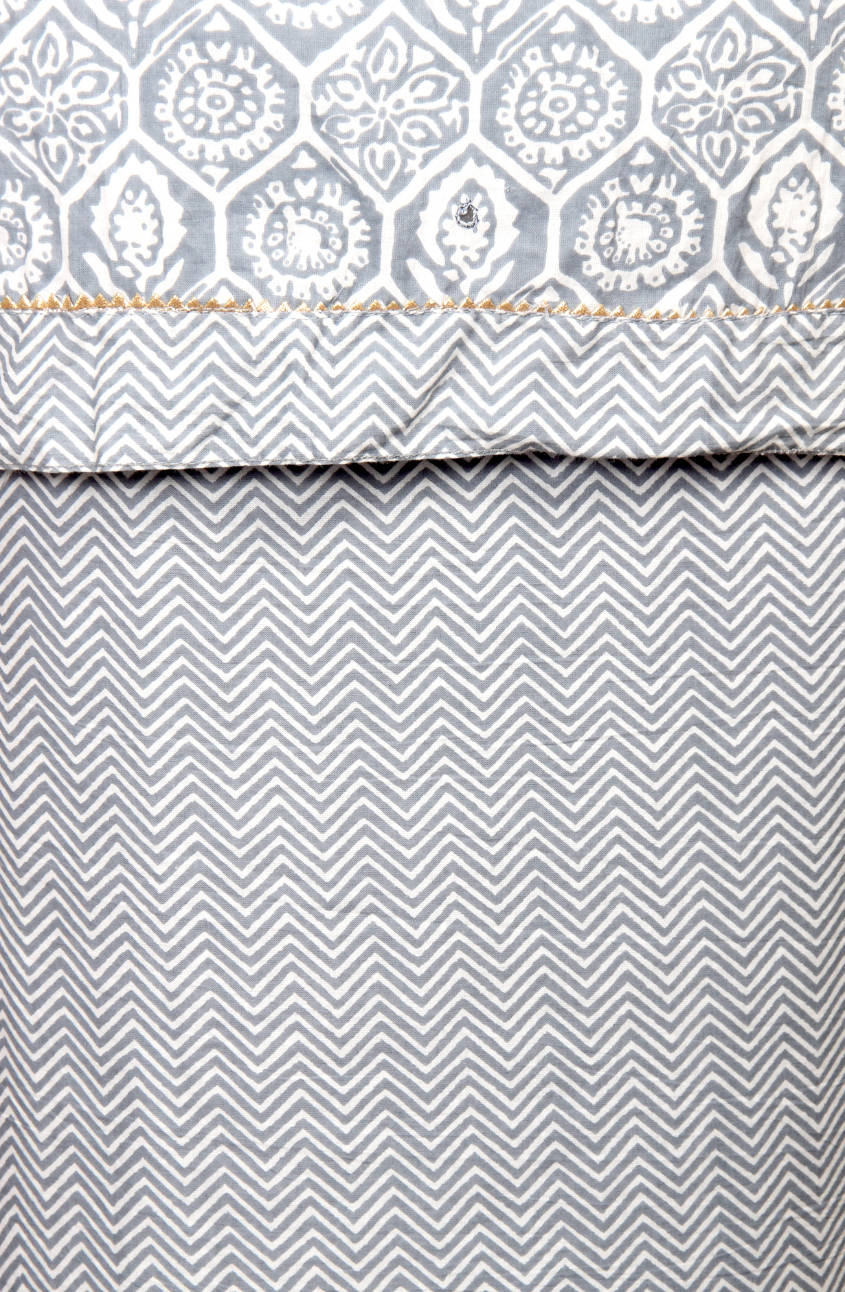 Grey Cotton Printed Salwar Kameez with Chiffon Dupatta - 983-3742-39A