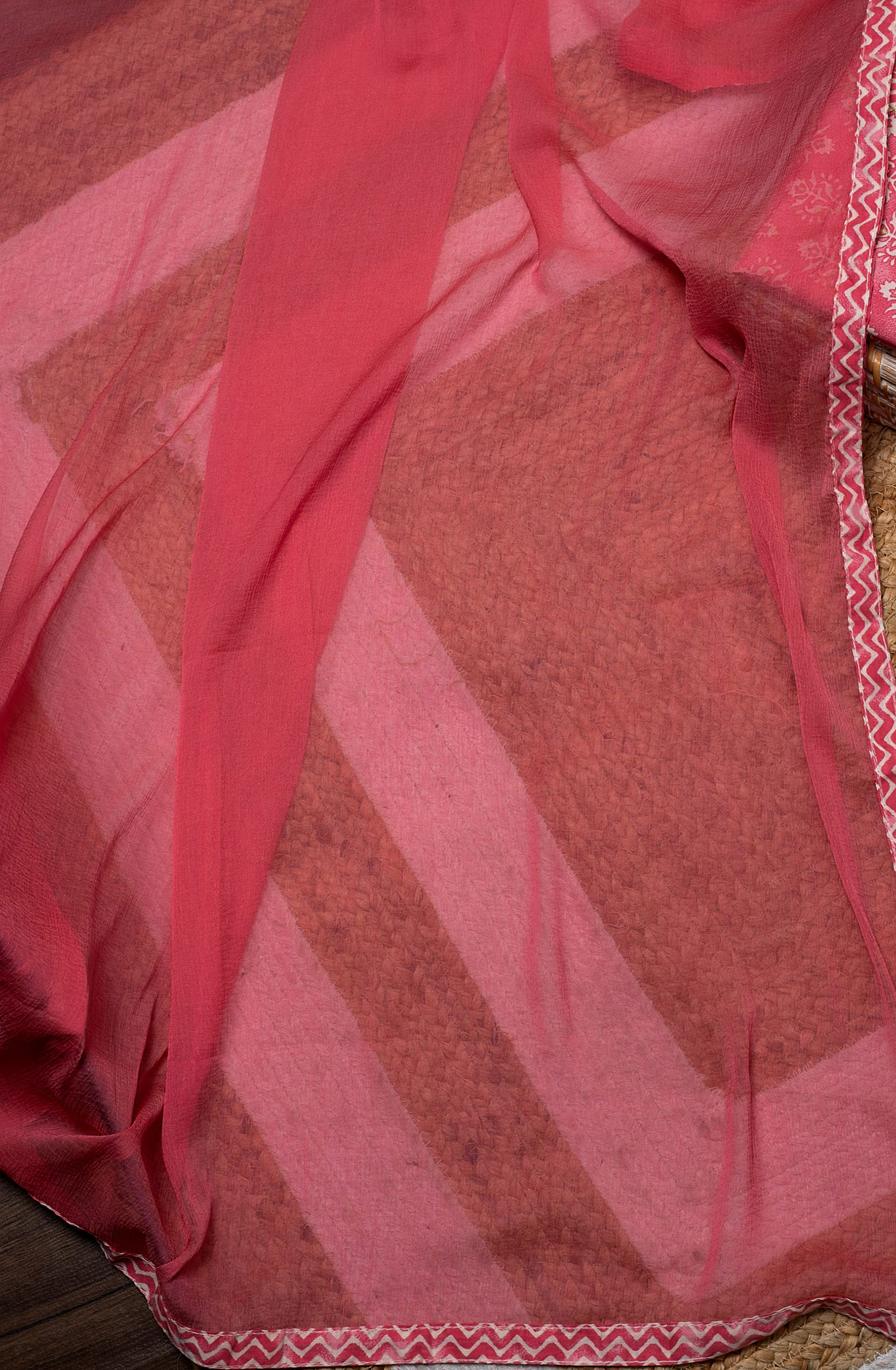 Pink Cotton Printed Salwar Suit with Chiffon Dupatta - 983-3742-49A