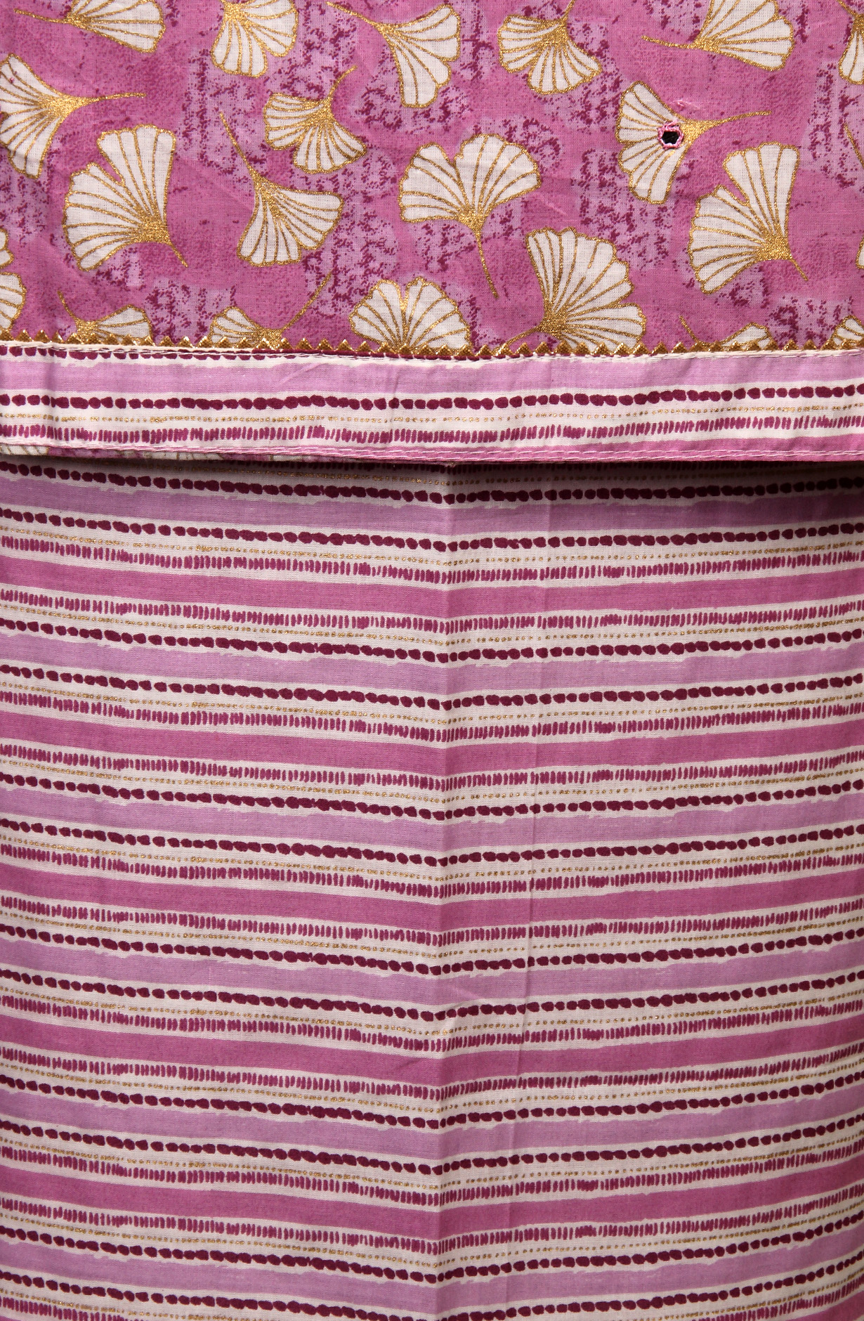 Lavender Cotton Printed Unstitched Dress Material with Chiffon Dupatta - 983-3742-51A