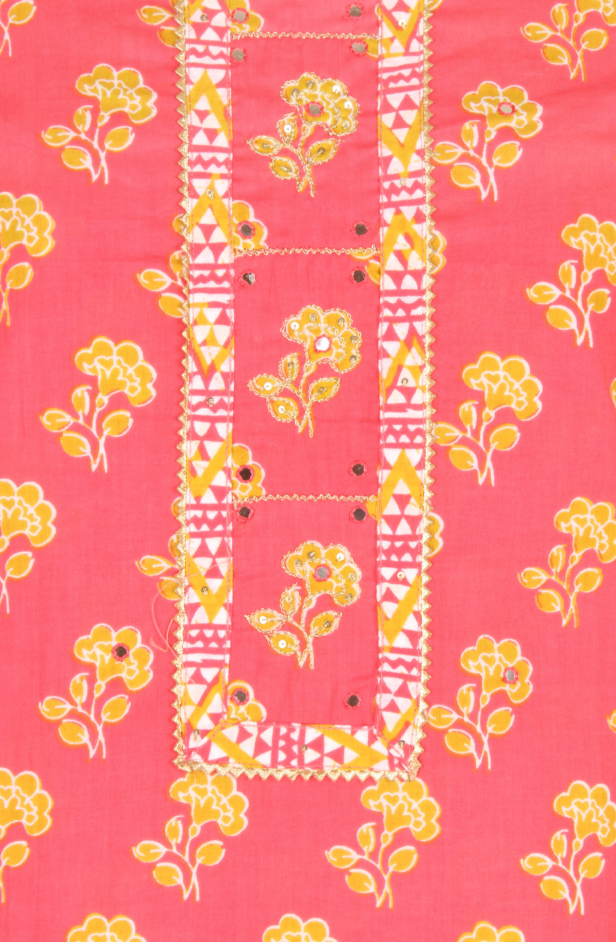 Pink Cotton Printed Salwar Suit with Dupatta - 983-3742-55A