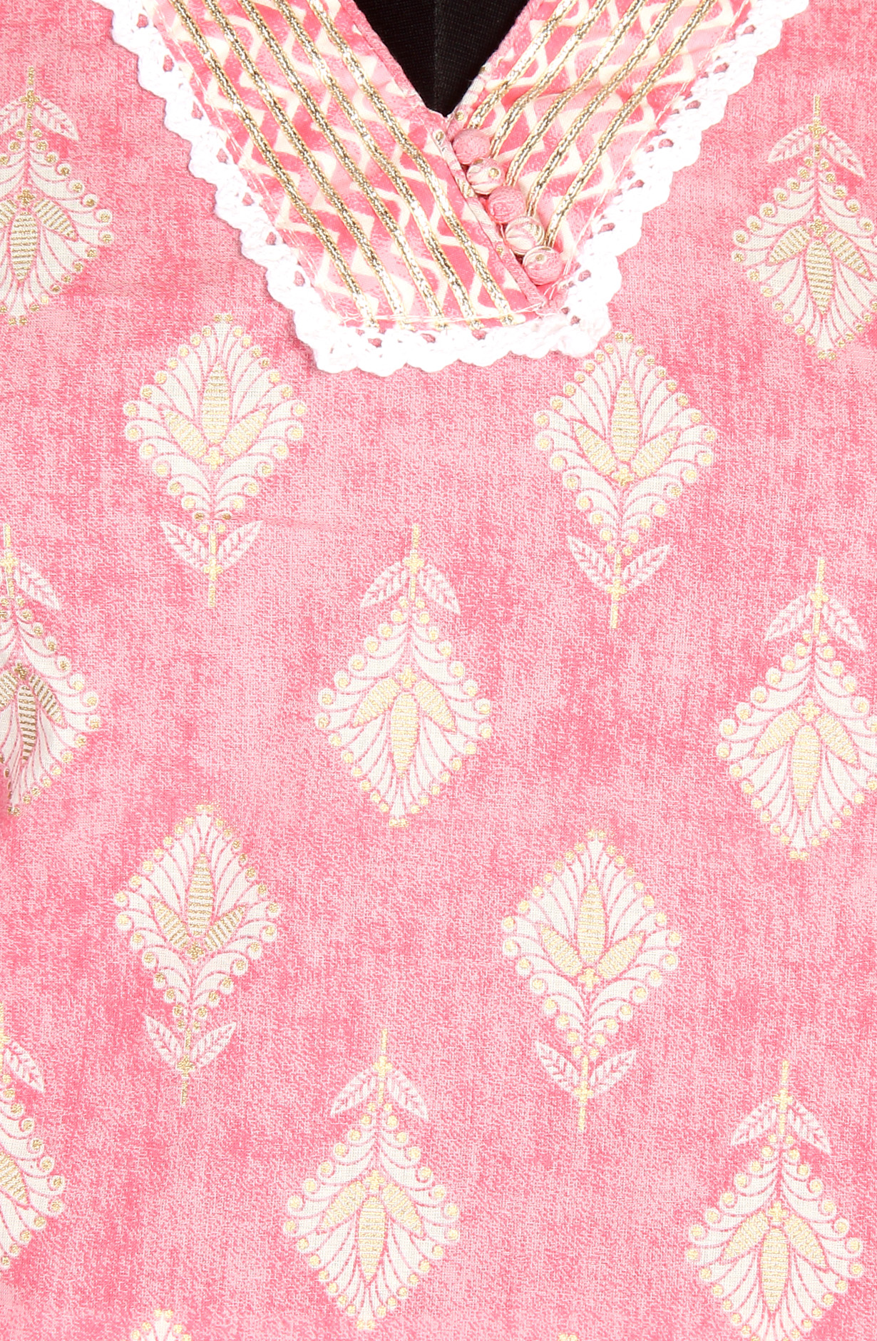 Pink Printed Unstitched Cotton Dress Material - 983-4013-1A