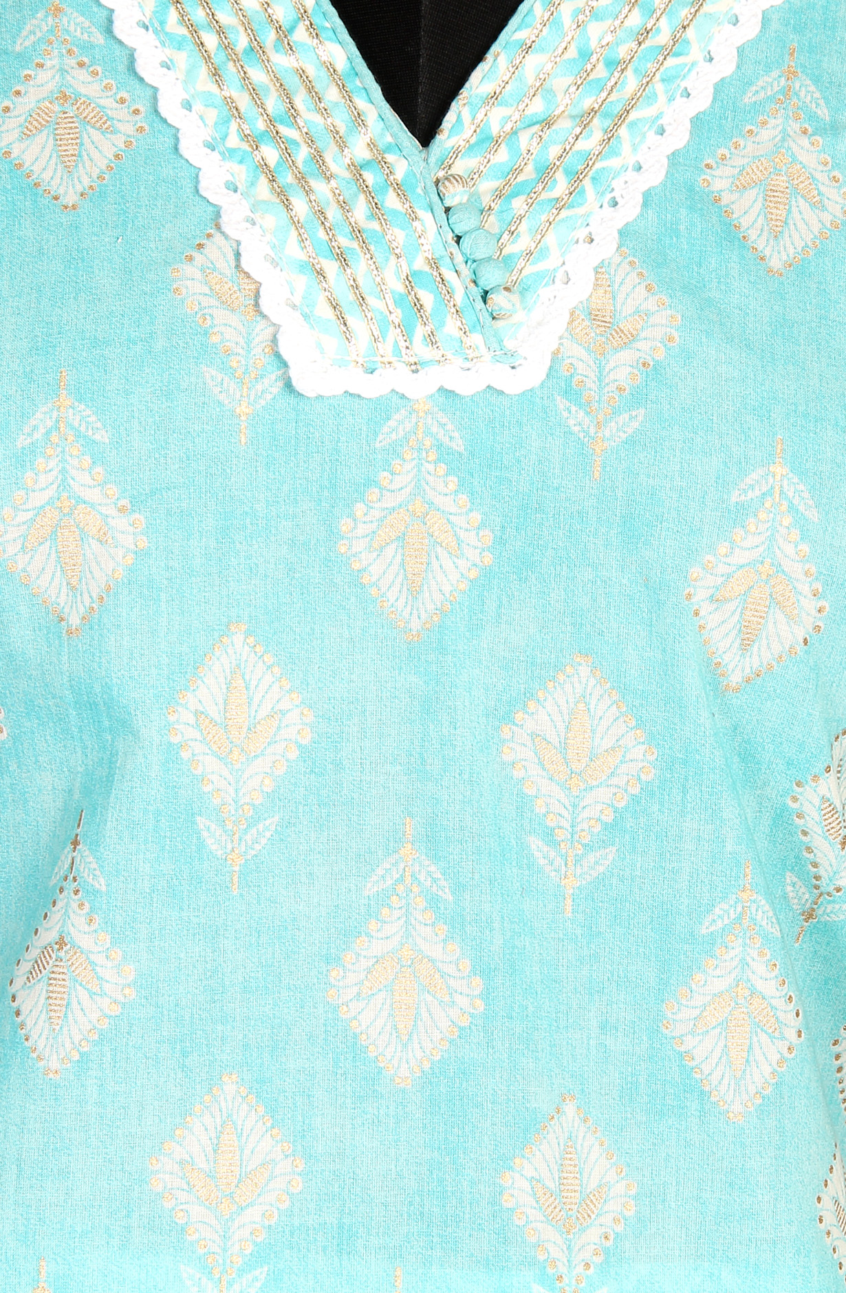 Firozi Printed Unstitched Cotton Dress Material - 983-4013-1B