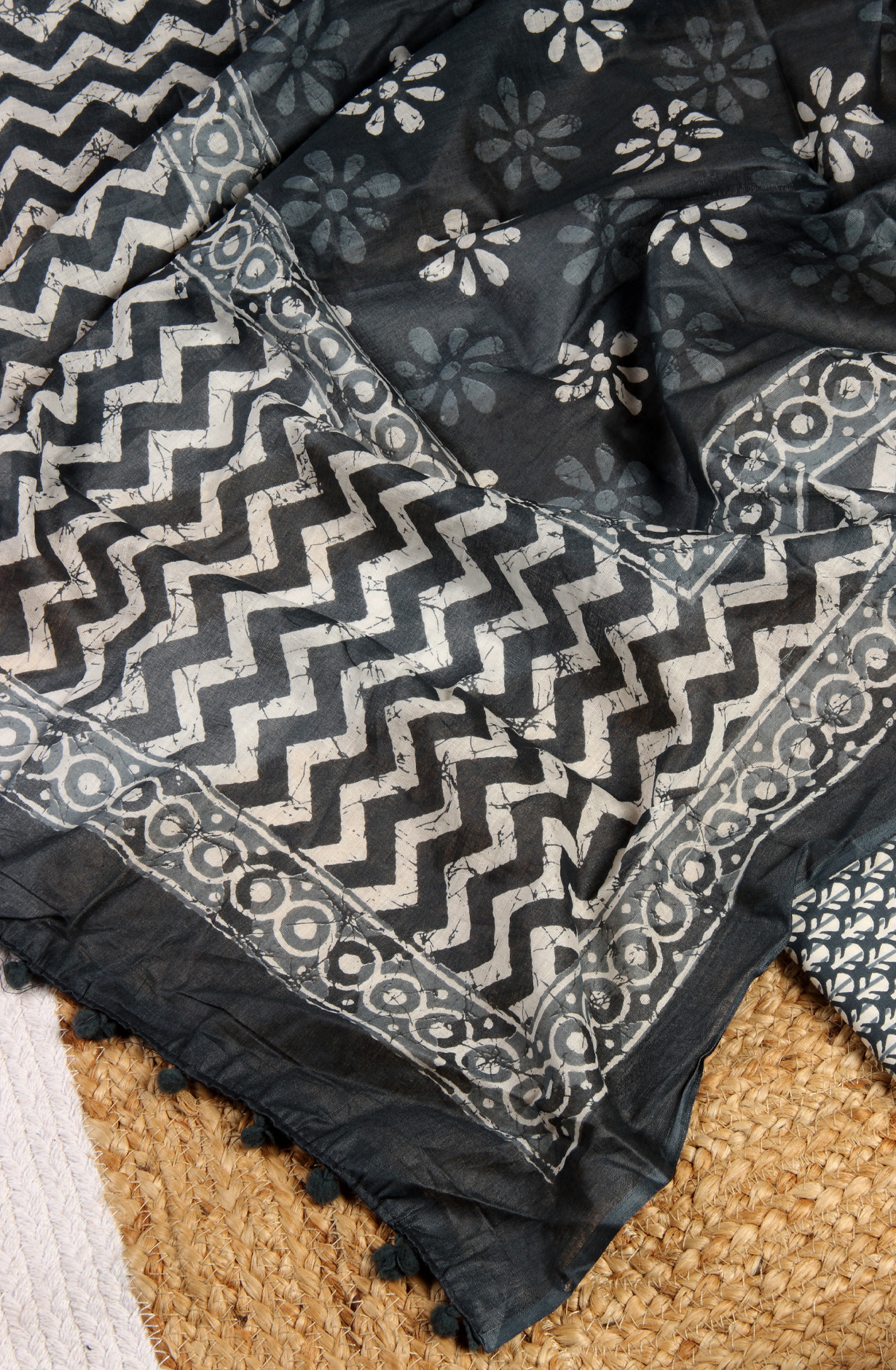 Pastel Green Cotton Printed Unstitched Dress Material - 983-4049D