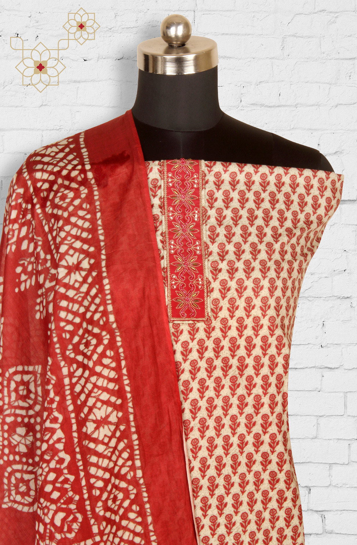 Maroon Cotton Printed Salwar Suit with Dupatta - 983-4126