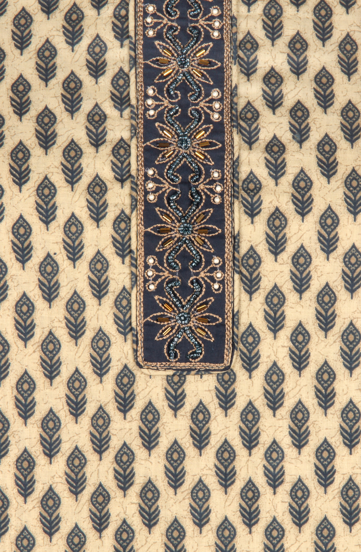 Blue Cotton Unstitched Printed Salwar Dress Material - 983-4126AA