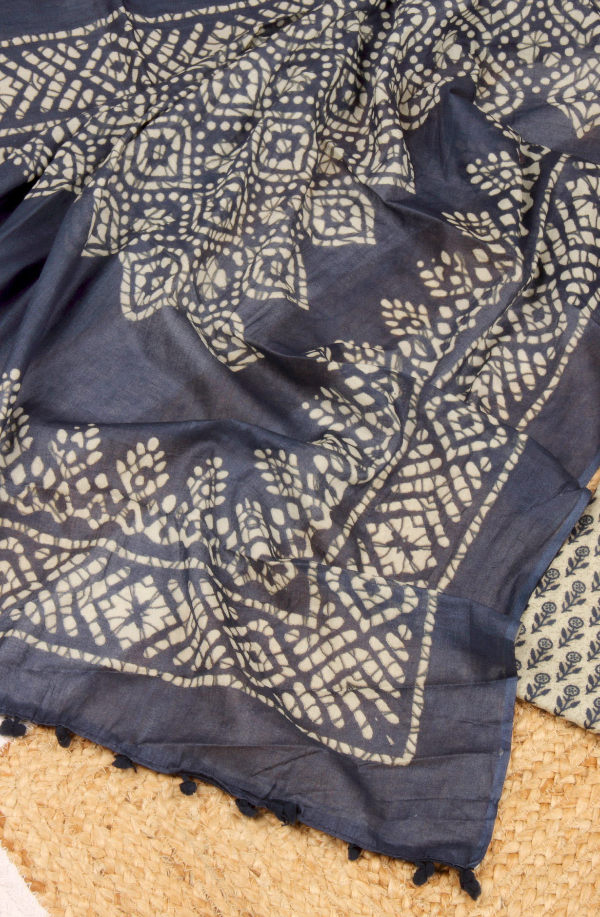 Blue Cotton Printed Salwar Suit with Dupatta - 983-4126B