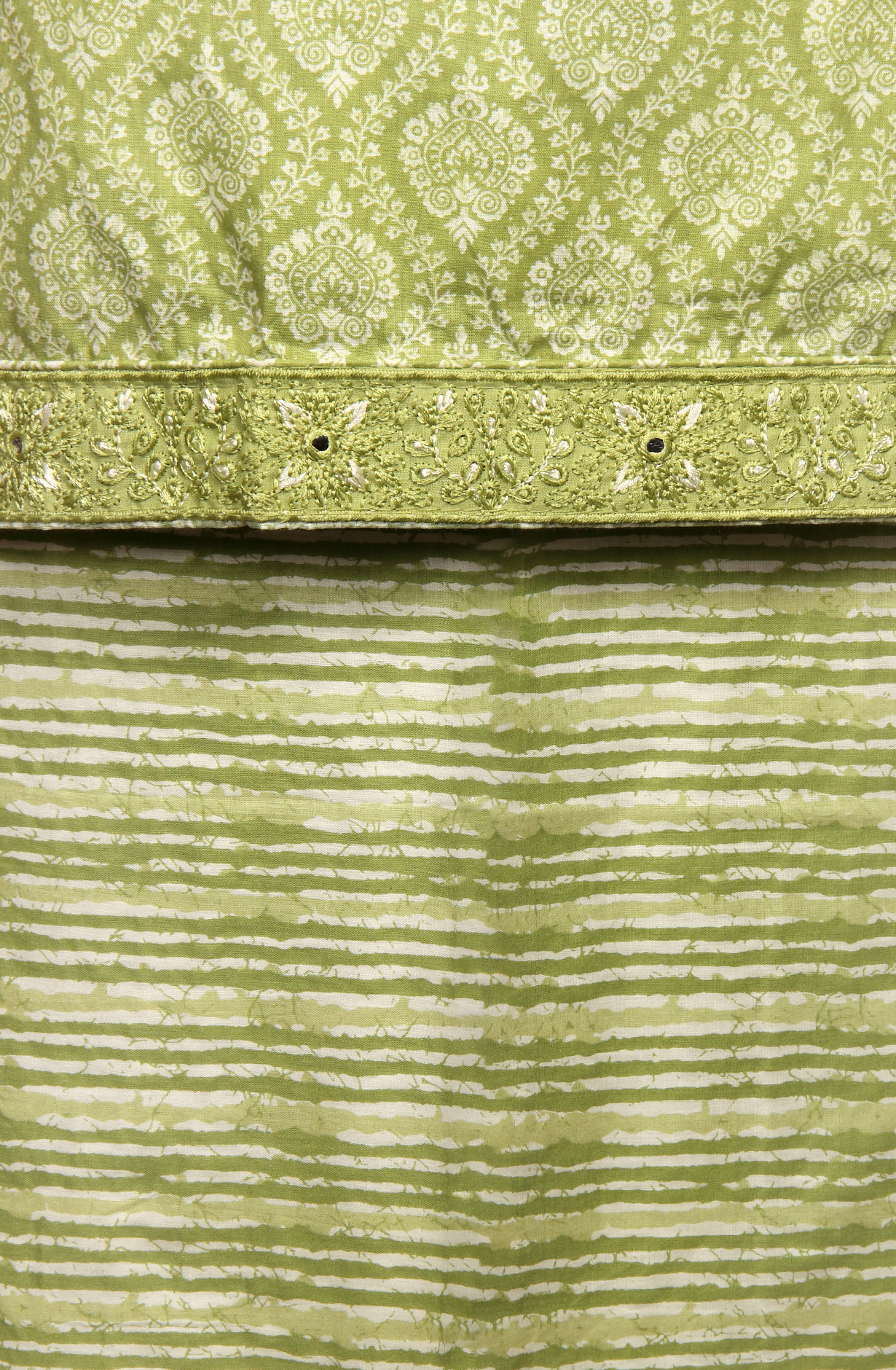 Parrot Green Cotton Printed Unstitched Salwar Suit - 983-4145B