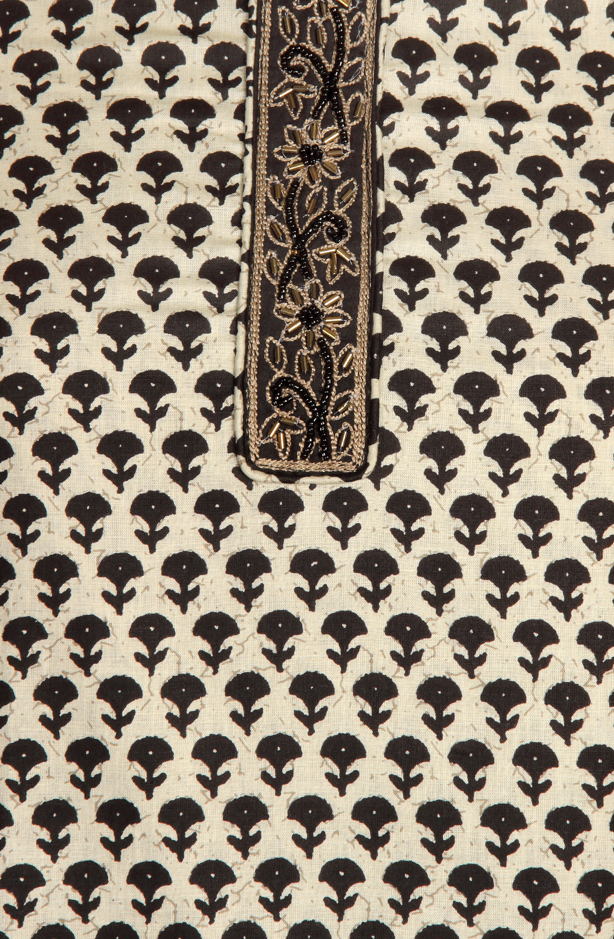 Black Cotton Printed Unstitched Salwar Suit - 983-4259-1B