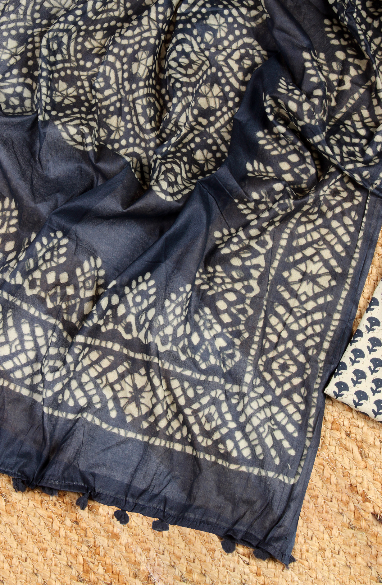 Blue Cotton Printed Unstitched Salwar Suit - 983-4259-1C