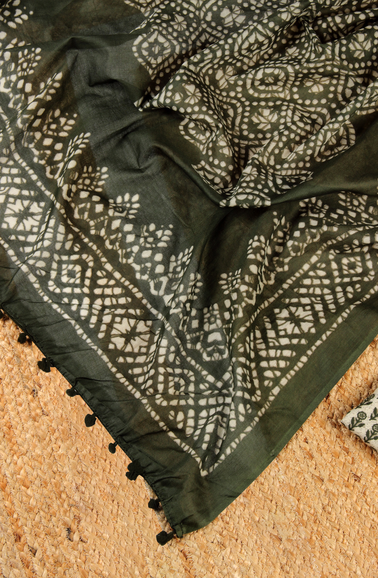 Bottle Green Cotton Printed Unstitched Salwar Suit - 983-4259B