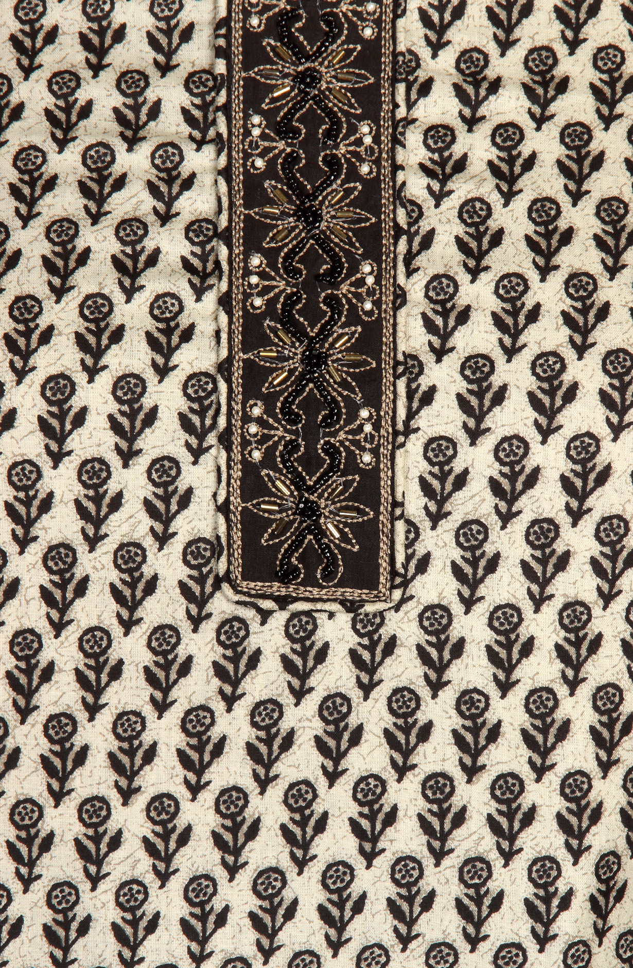 Black Cotton Printed Unstitched Salwar Suit - 983-4259C