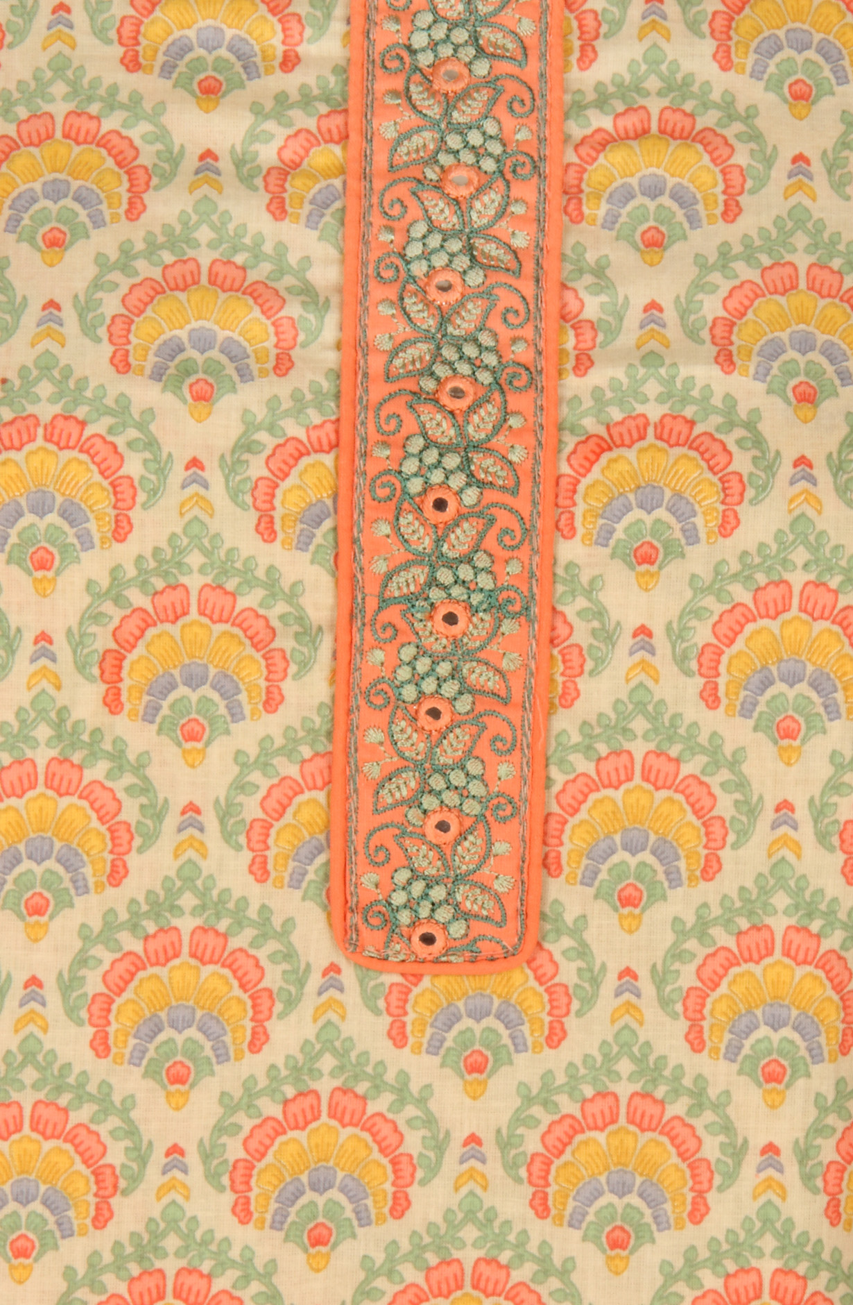 Multi-coloured Cotton Unstitched Printed Salwar Dress Material - 983-4267