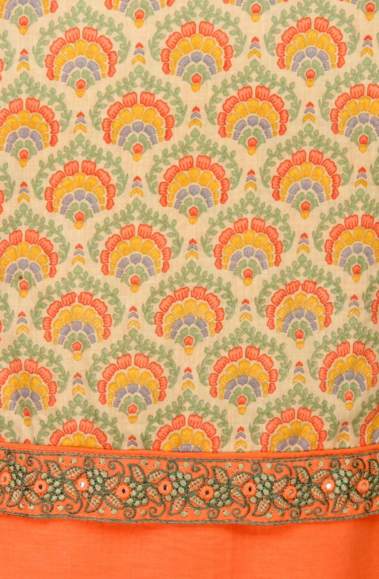 Multi-coloured Cotton Unstitched Printed Salwar Dress Material - 983-4267