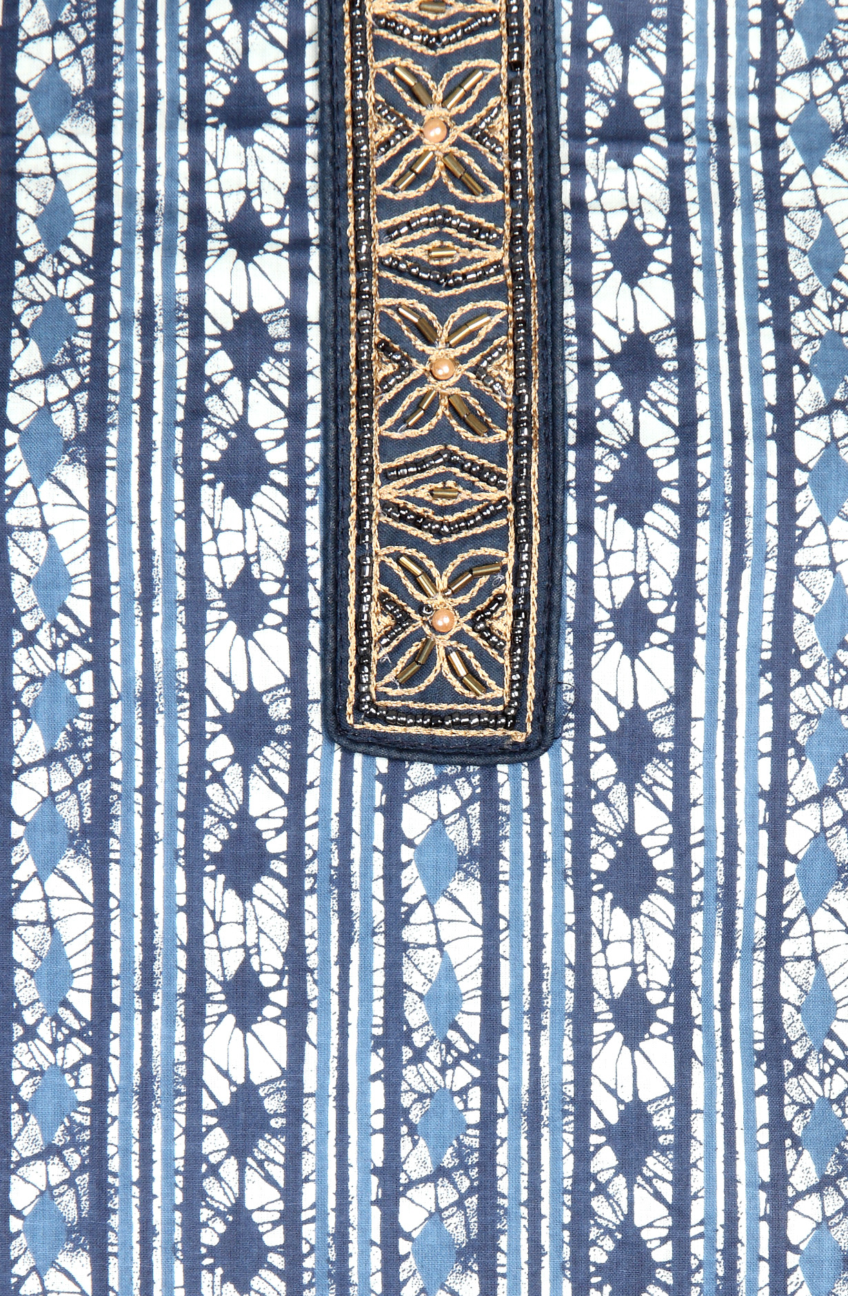 Blue and White Cotton Print Salwar Suit - 983-4335A