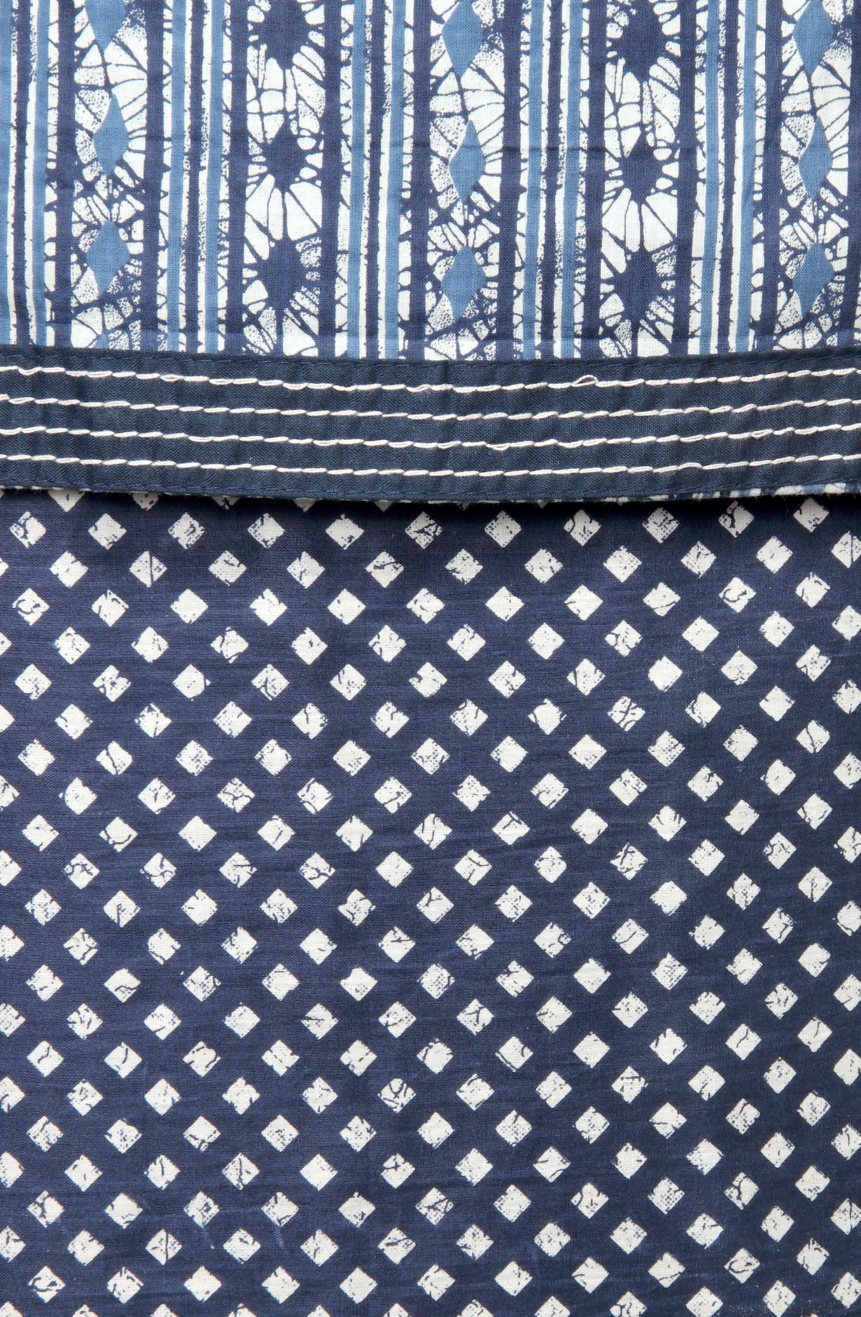 Blue and White Cotton Print Salwar Suit - 983-4335A