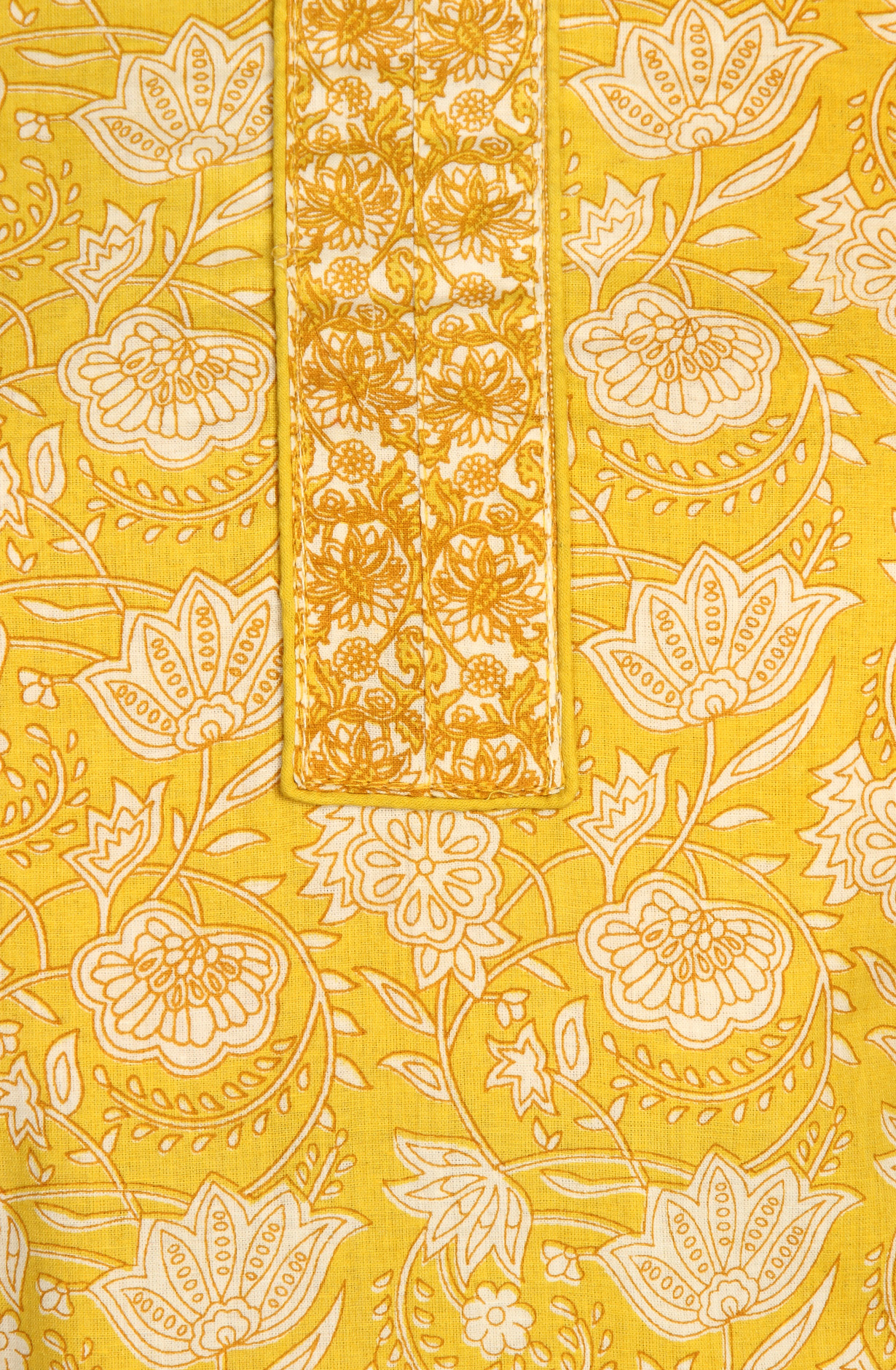 Mustard Cotton Printed Unstitched Salwar Suit - 983-4360