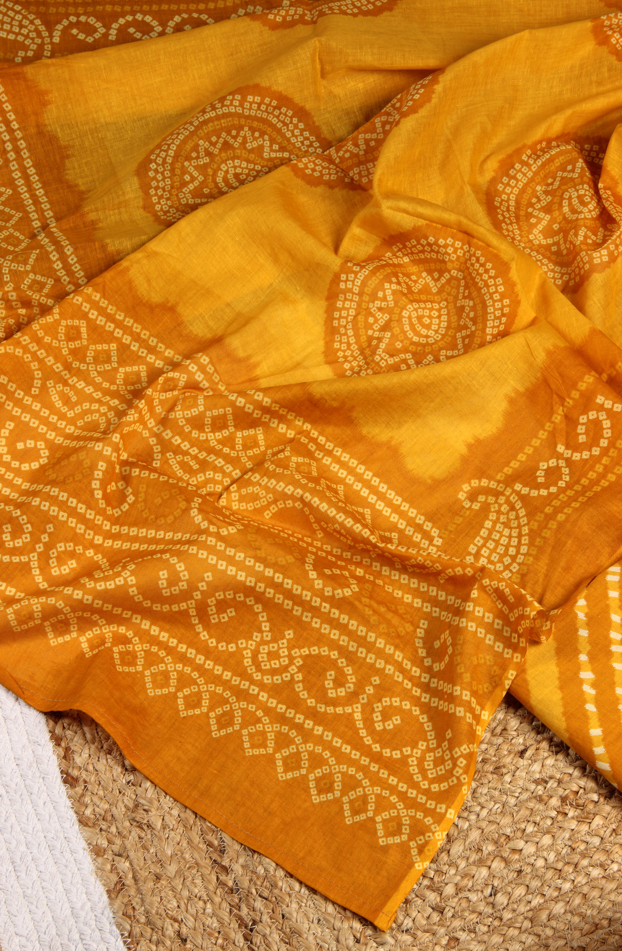 Mustard Cotton Printed Unstitched Salwar Dress Material - 983-4369A