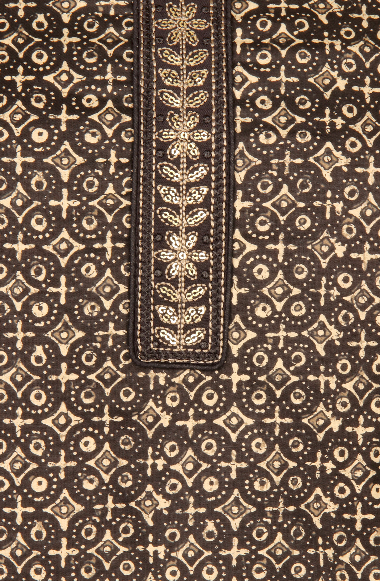 Black Cotton Unstitched Printed Salwar Dress Material - 983-4376