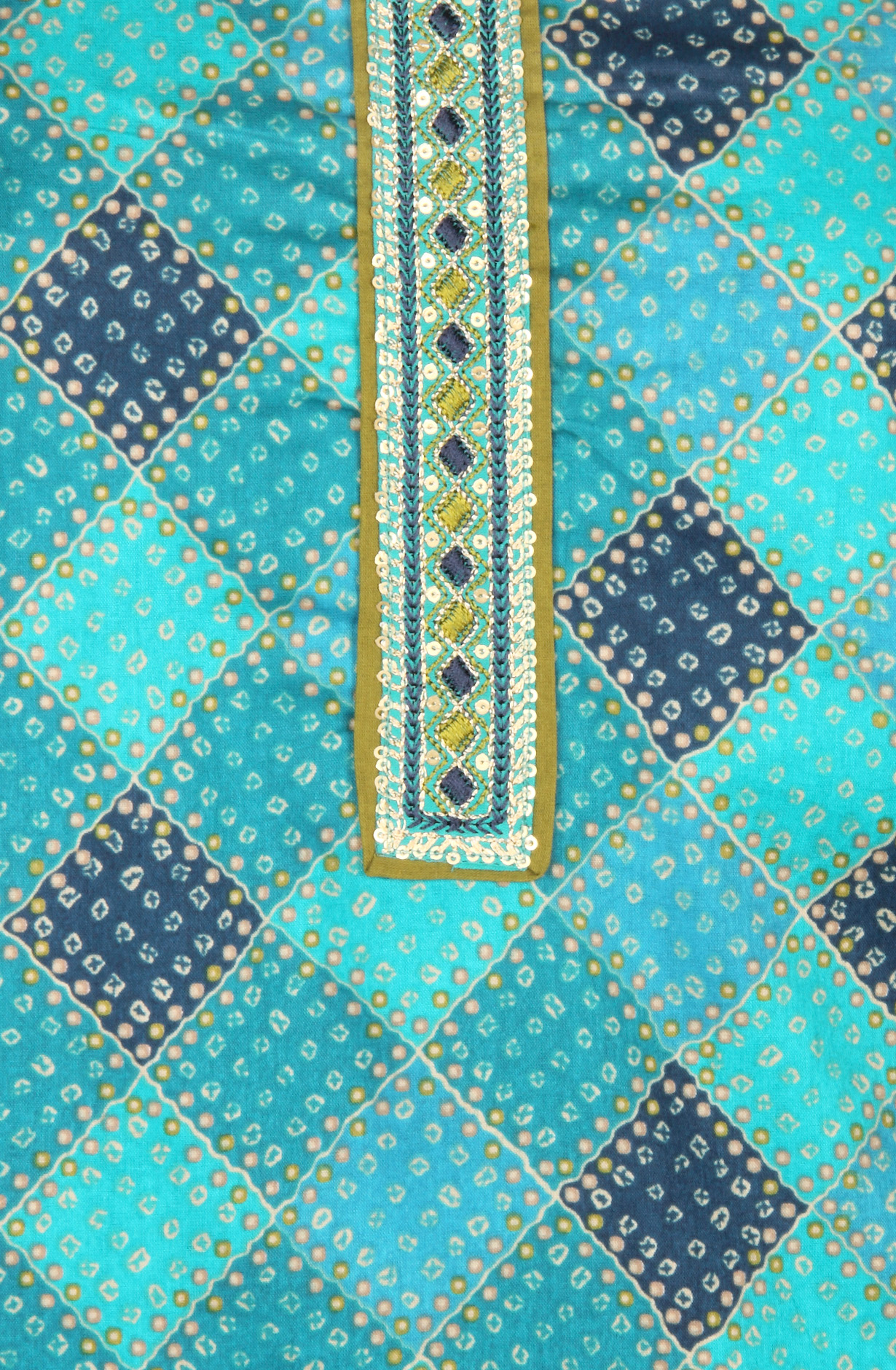 Firozi Cotton Unstitched Printed Salwar Dress Material - 983-4390