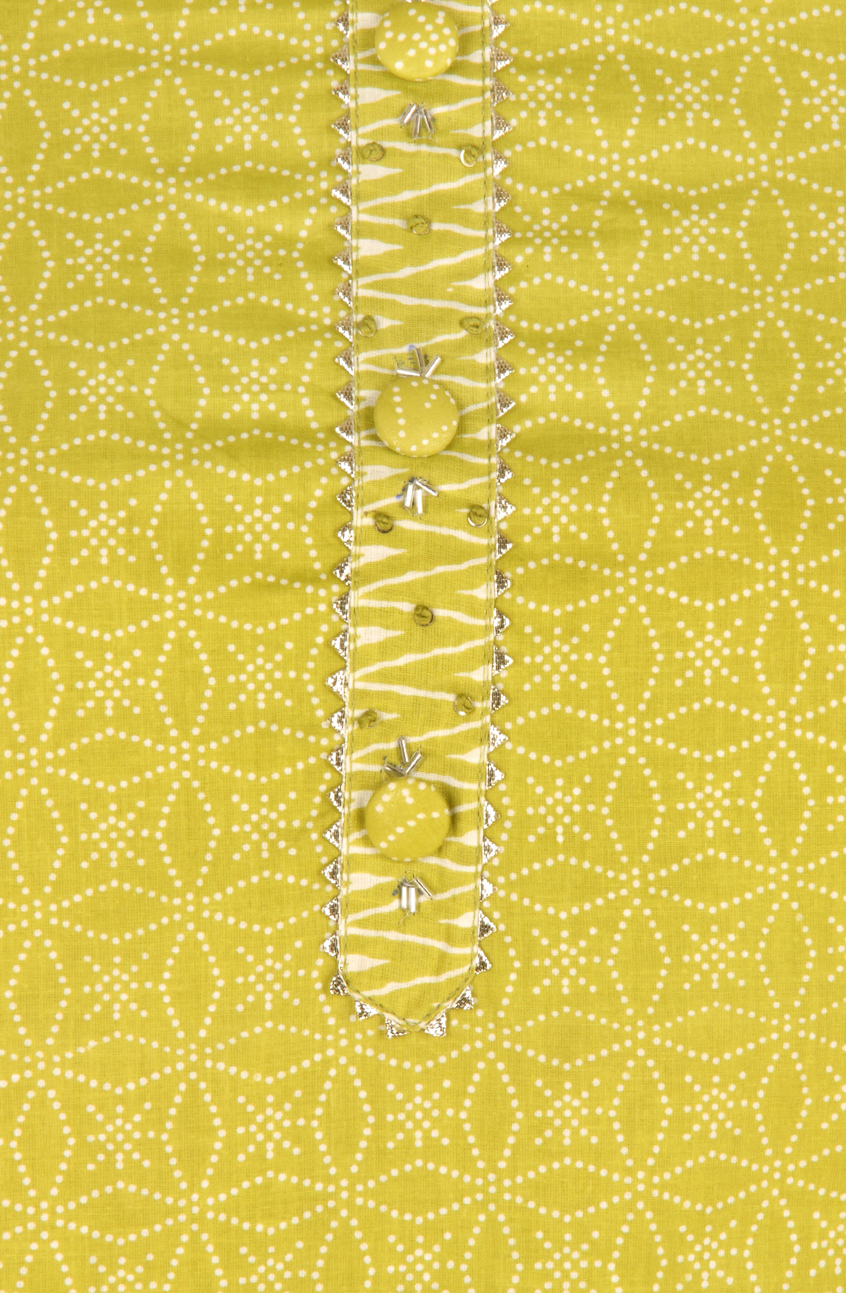 Parrot Green Cotton Printed Salwar Suit with Dupatta - 983-4406A