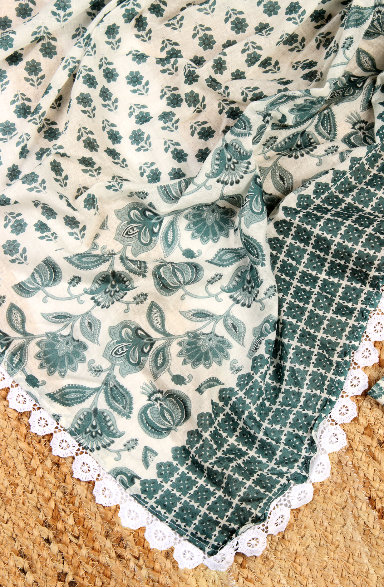 Pastel Green Cotton Printed Unstitched Salwar Suit - 983-4408-1A