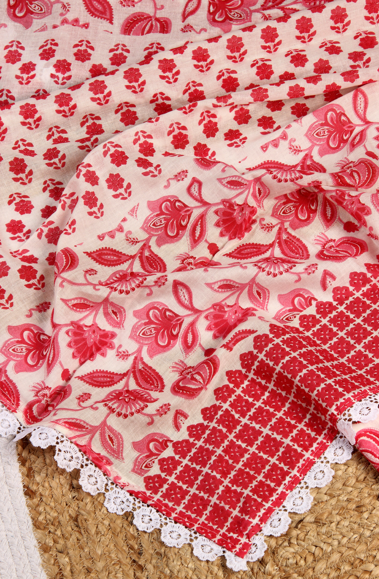 Pink Cotton Printed Unstitched Dress Material - 983-4408-2A