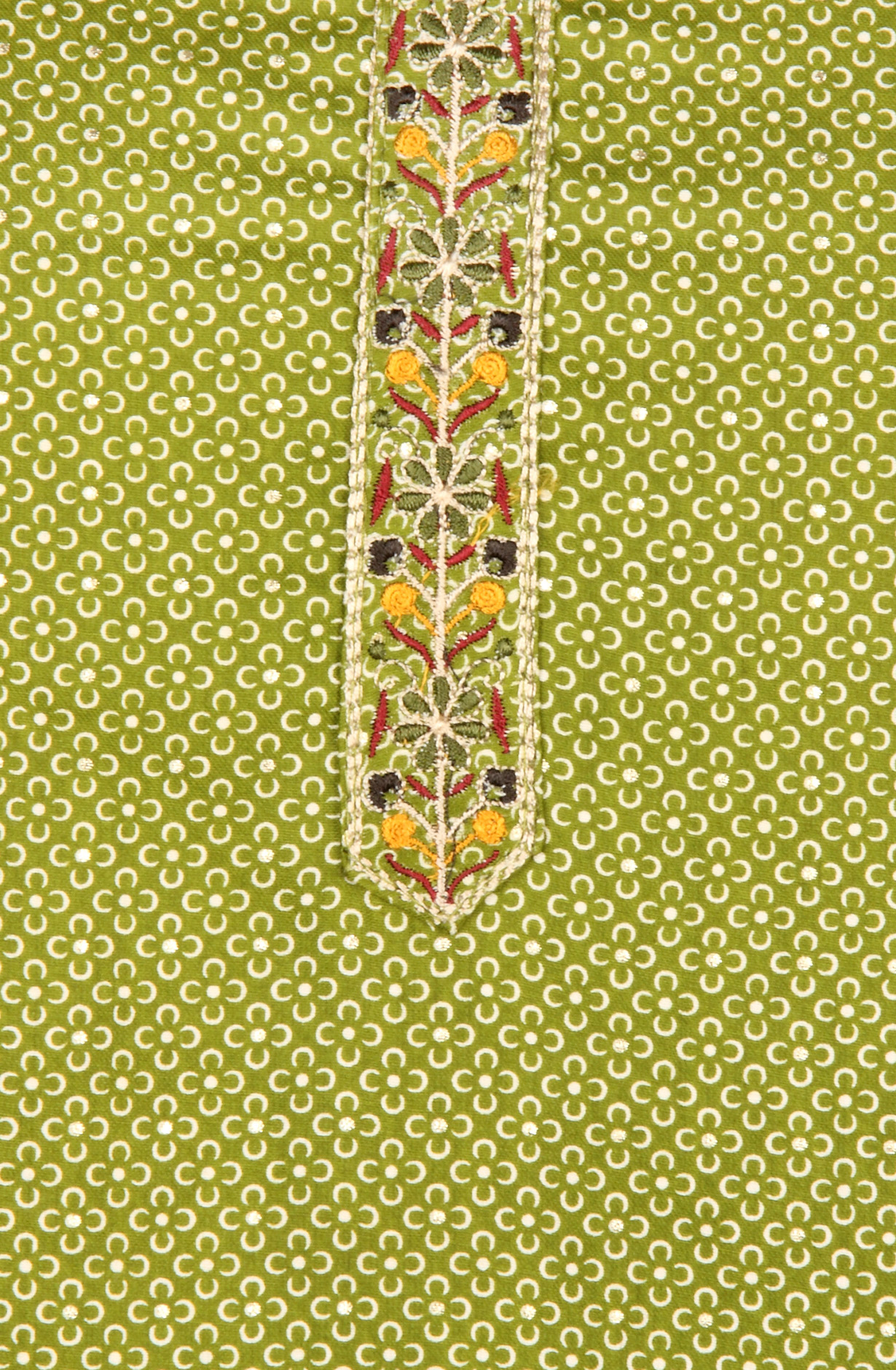 Mehndi Green Cotton Printed Salwar Dress Material - 983-4569