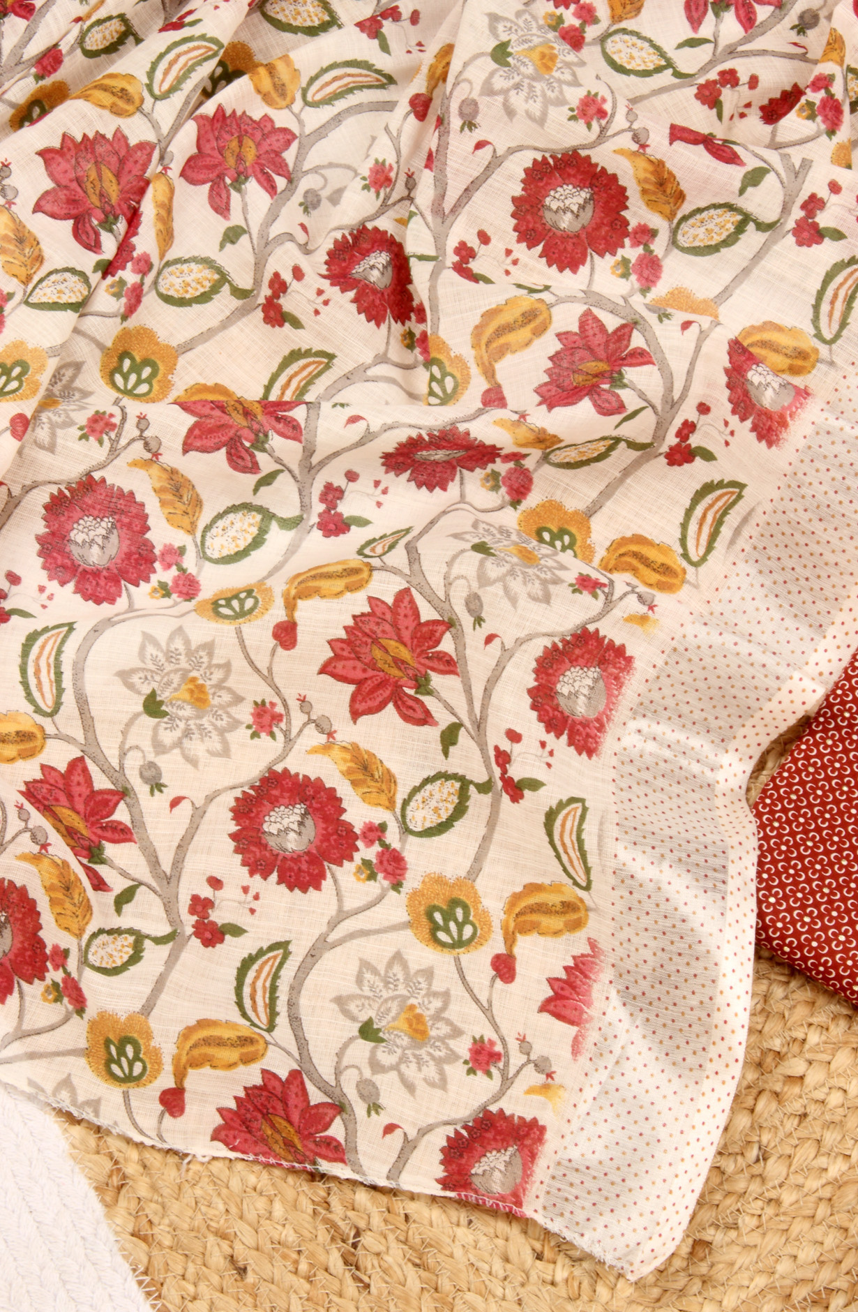 Rust Cotton Printed Salwar Dress Material - 983-4569B