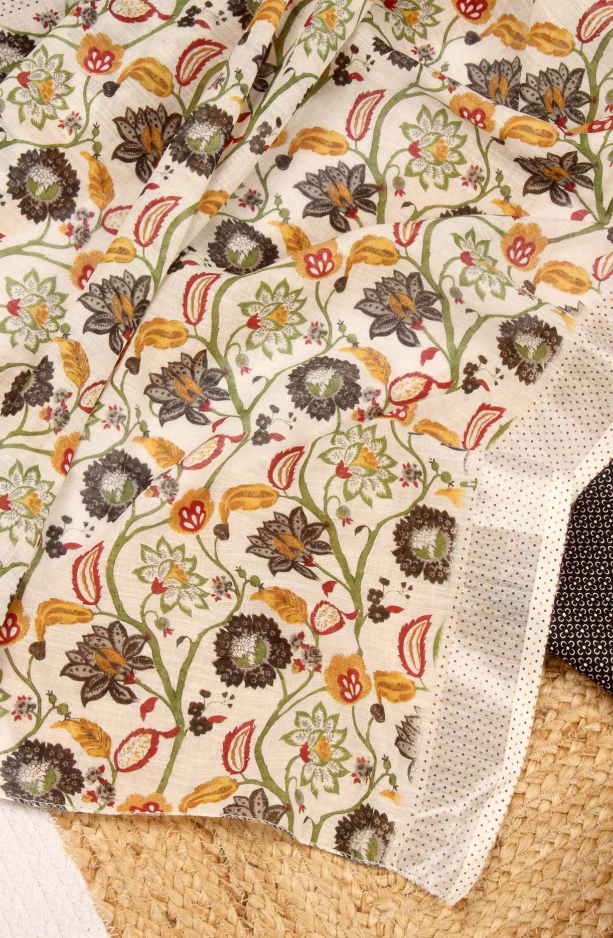 Black Cotton Printed Salwar Dress Material - 983-4569C