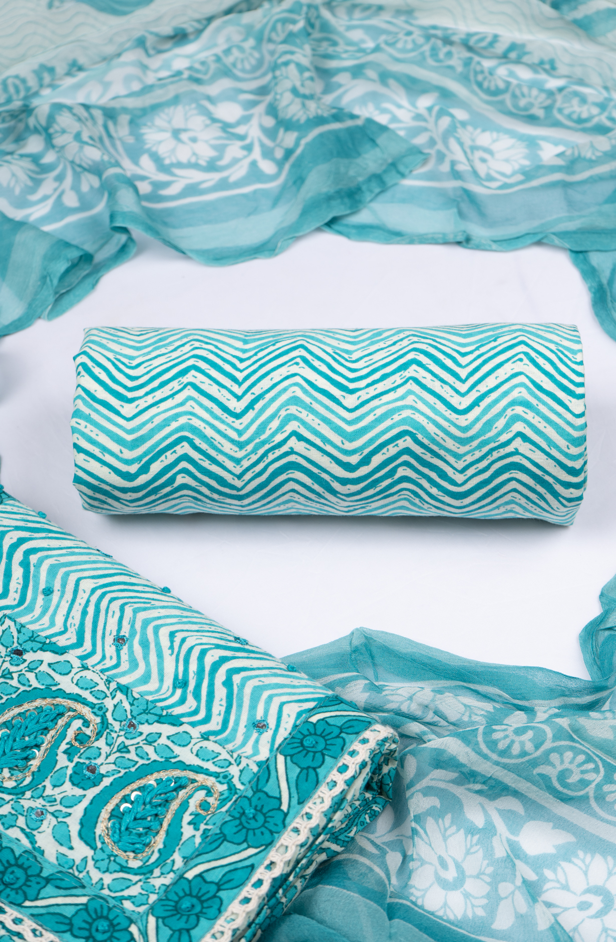 Firoze Cotton Printed Suit- Set with Cotton Dupatta -983-4807-26C