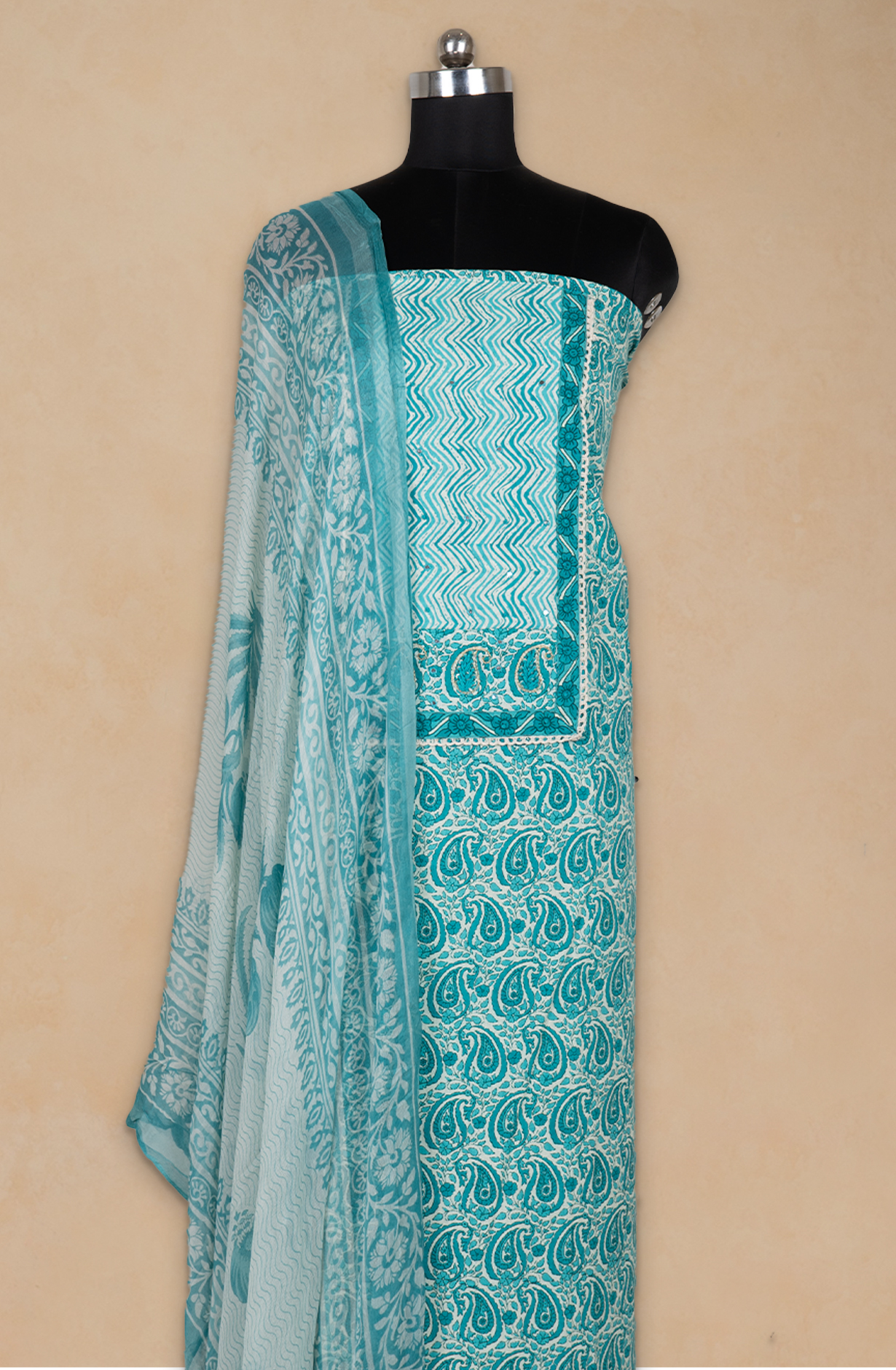 Firoze Cotton Printed Suit- Set with Cotton Dupatta -983-4807-26C